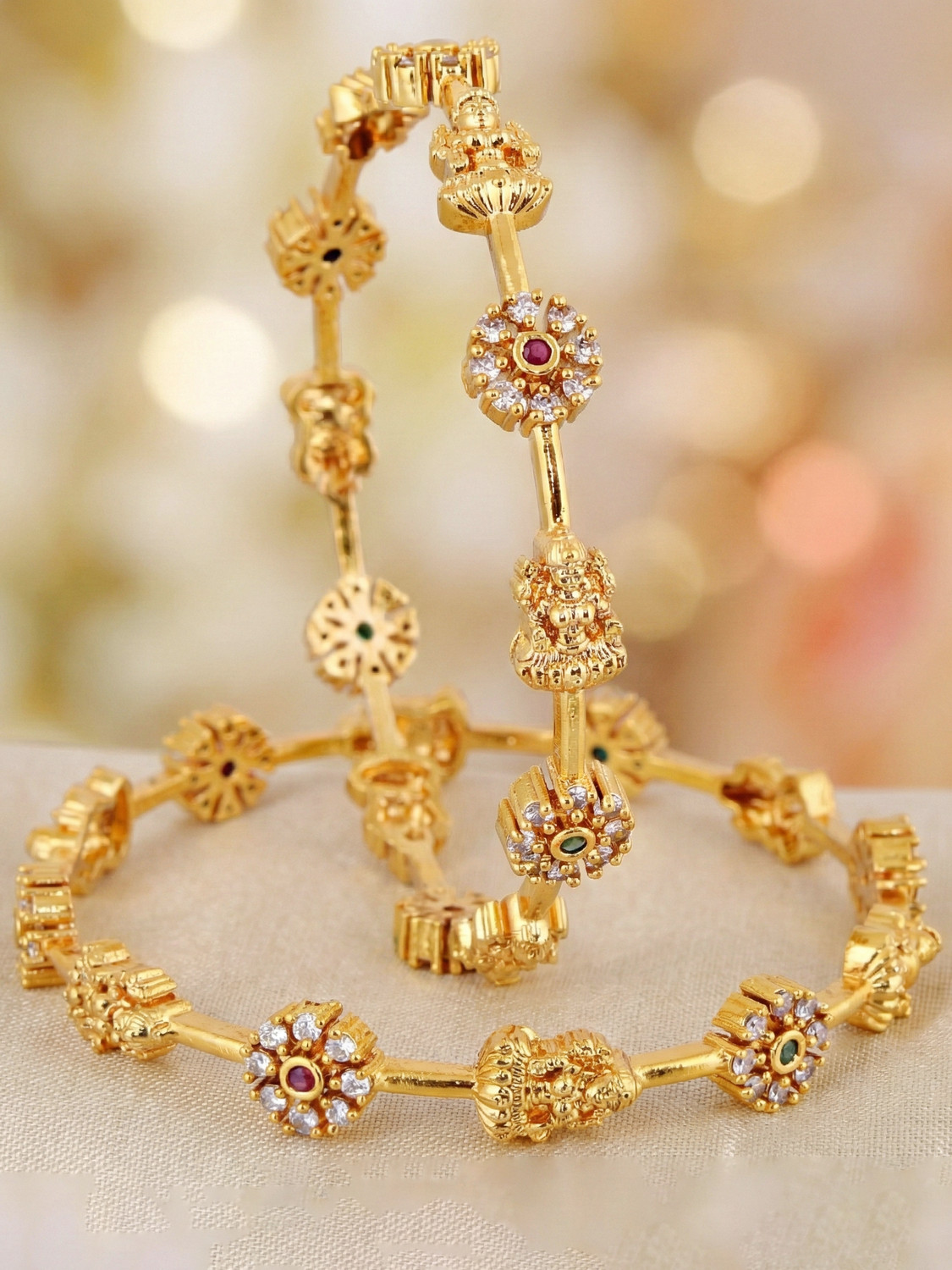 Image of Lucky Jewellery Brass Gold-plated Bangle Set
