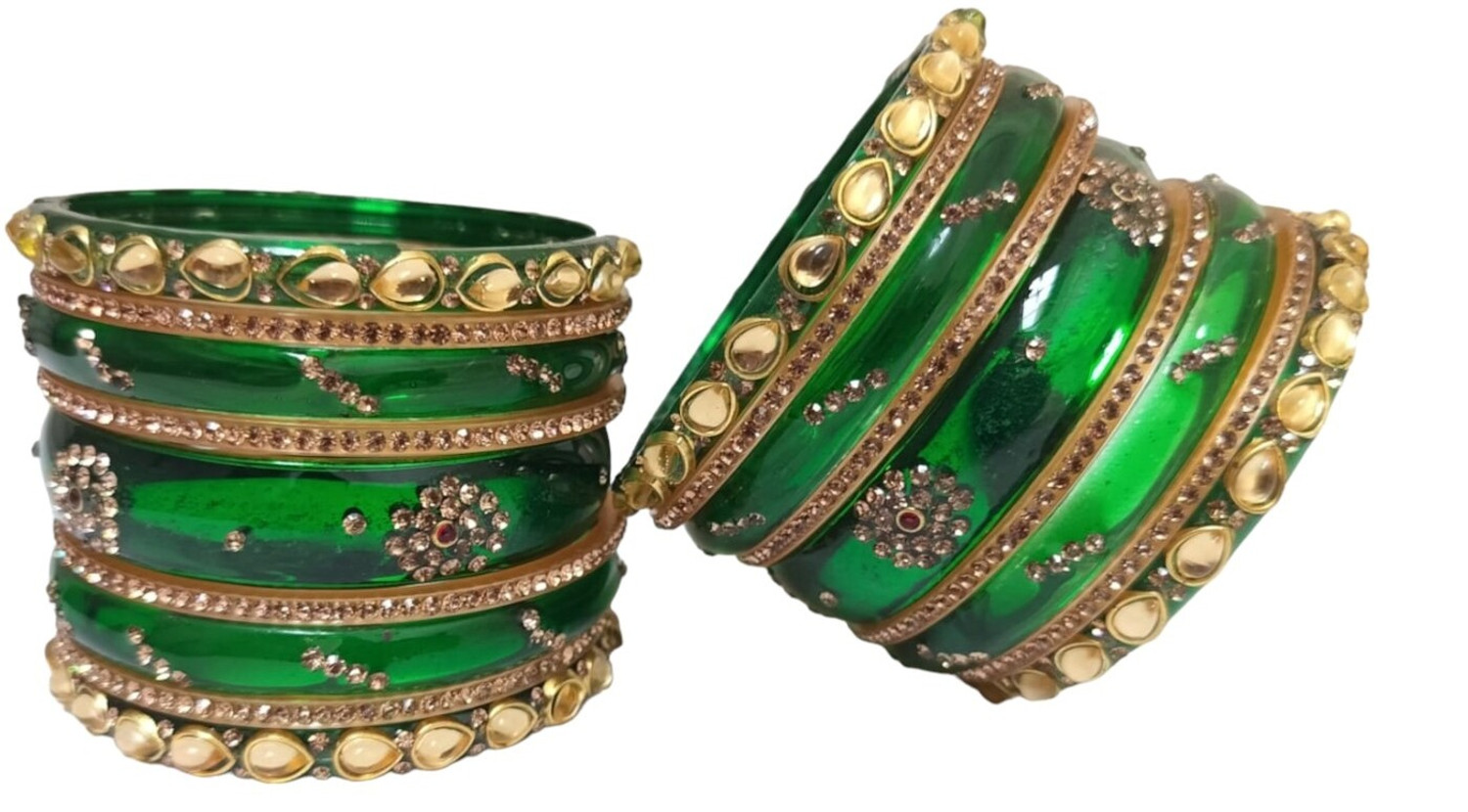 Image of Vjy Glass Zircon Bangle Set
