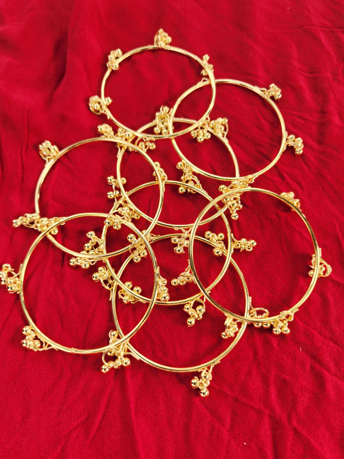 Image of MAANIK Glass Beads, Rhinestone Bangle Set
