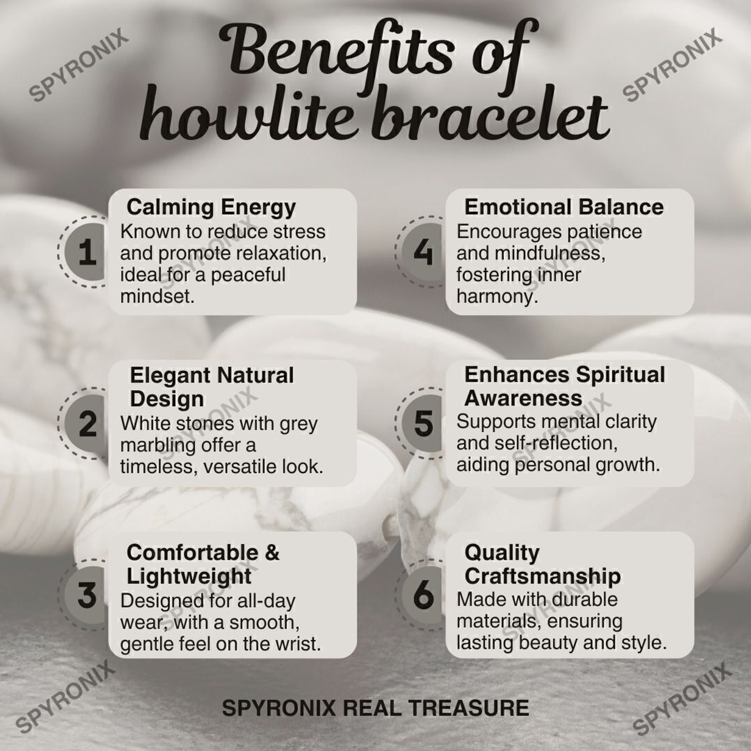 Image of SPYRONIX REAL TREASURE Howlite Bracelet