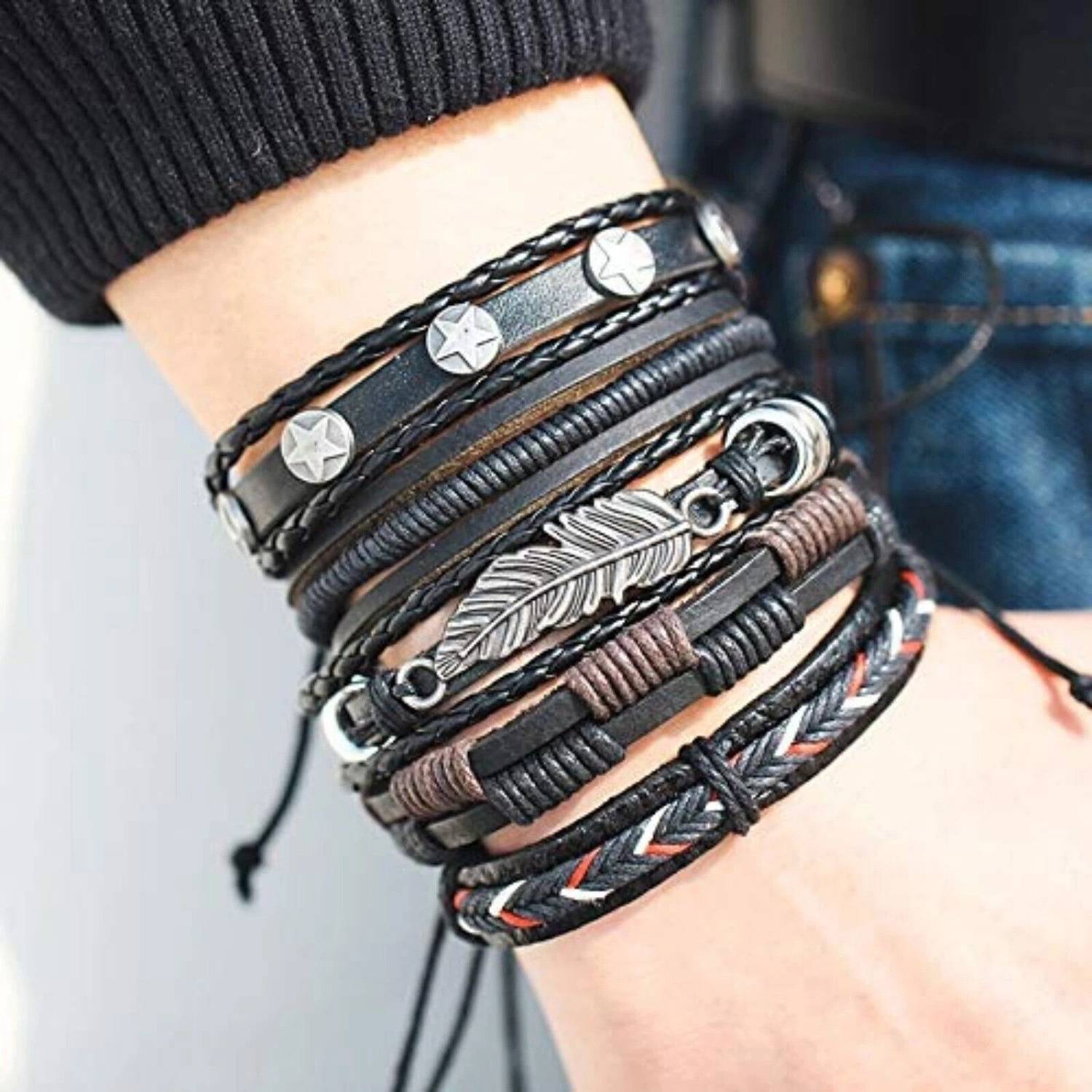 University Trendz Leather Bracelet Set Price in India - Buy