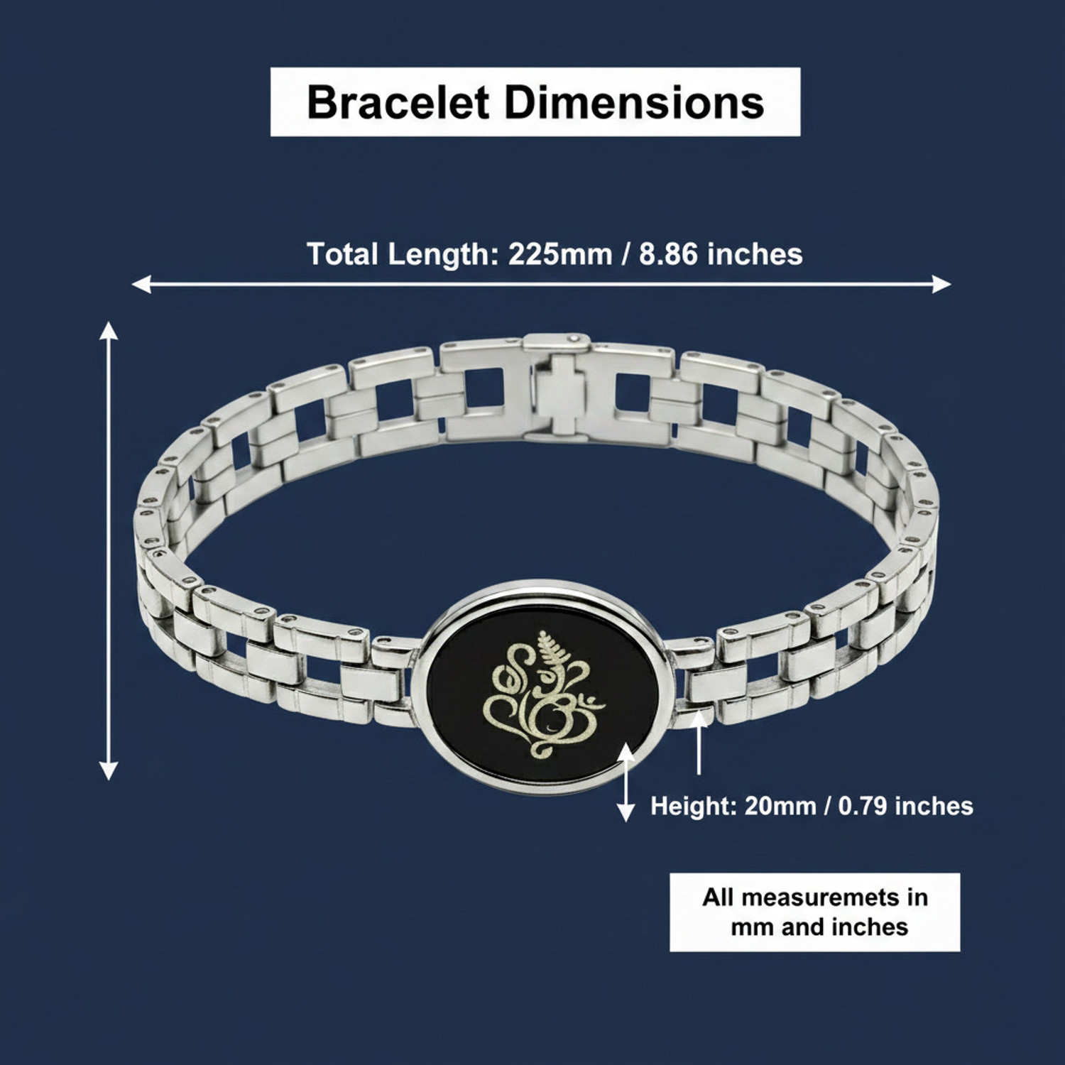 Image of M Men Style Metal Rhodium Bracelet