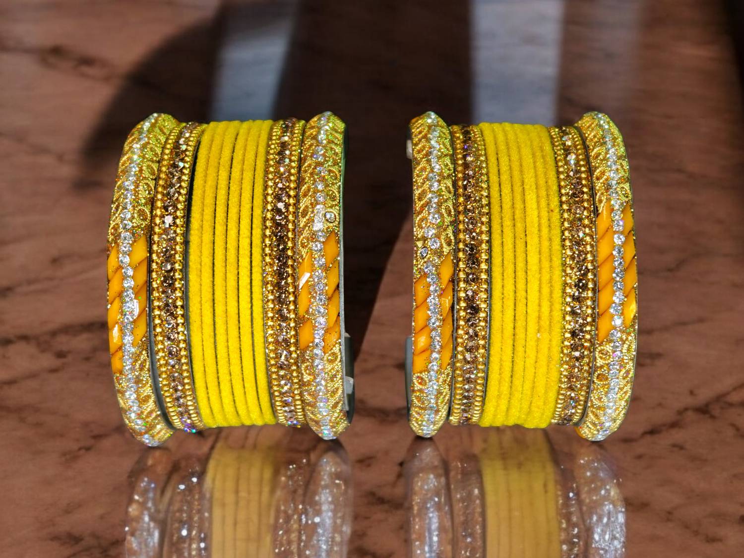 Atrika Metal, Fabric, Stone, Lac, Alloy Zircon Bangle Set