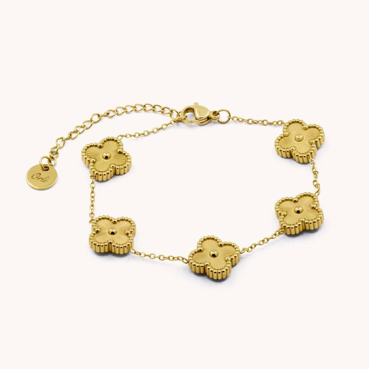 Bauble Cluster Stainless Steel Gold-plated Charm Bracelet