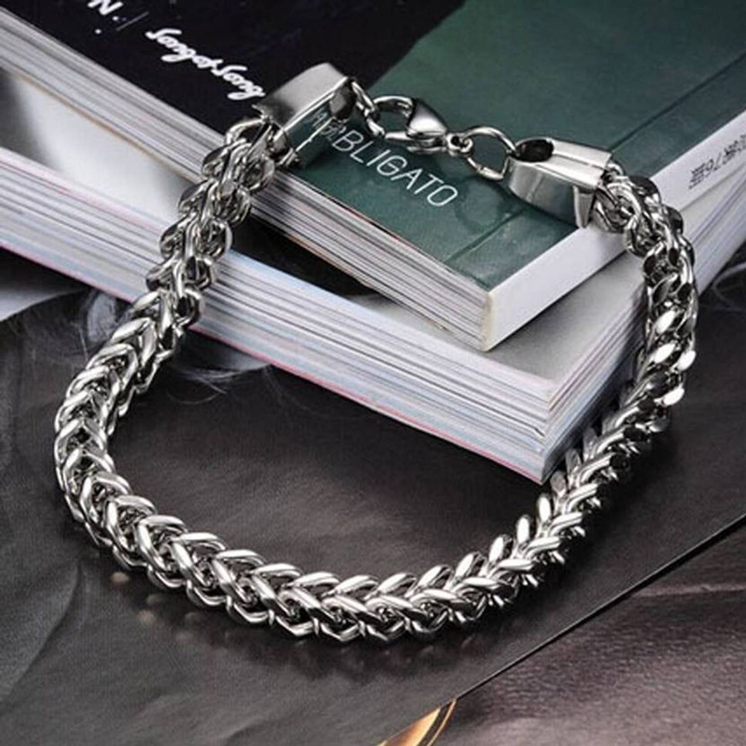 kazare Stainless Steel Rhodium Bracelet - Image 5