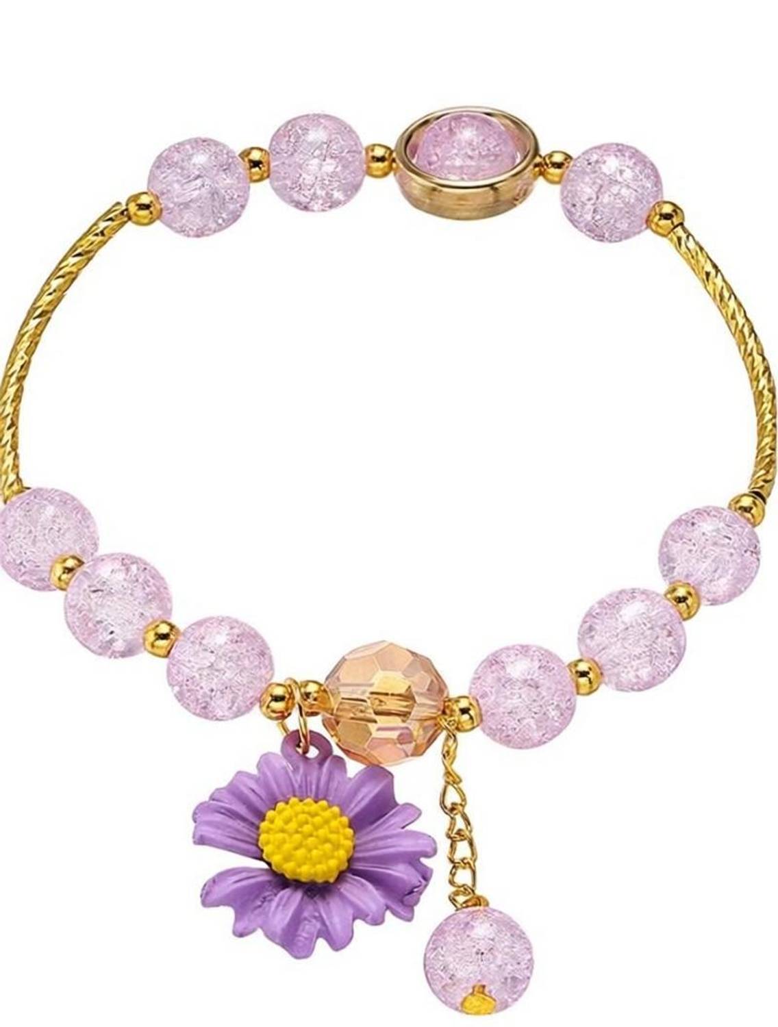 AKISON JEWELS Alloy Crystal Gold-plated Charm Bracelet
