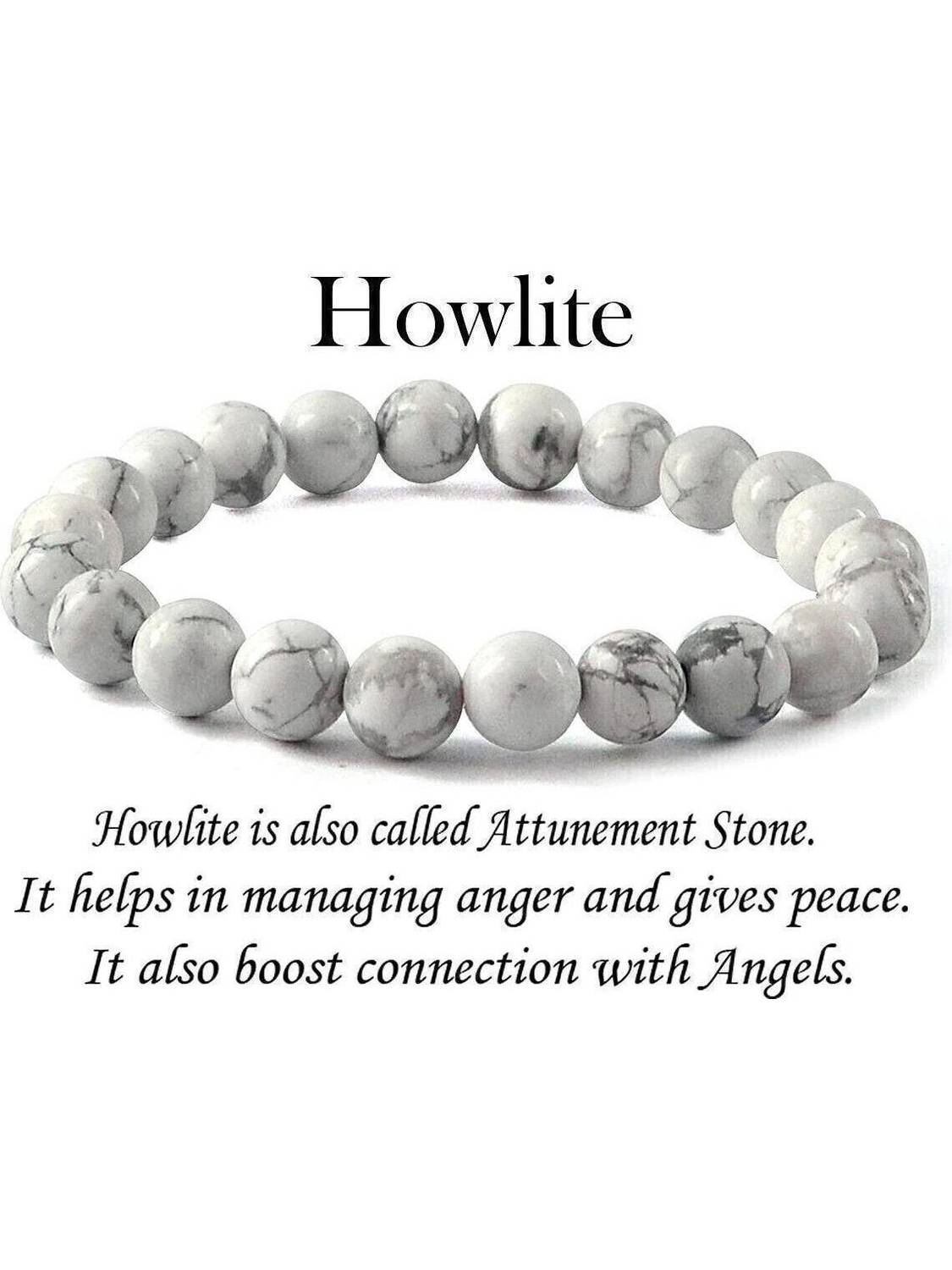 Agatesaura Howlite, Crystal Beads, Agate, Crystal, Jade, Quartz Bracelet