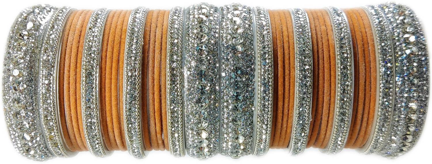 Ammoli Shell Cubic Zirconia Bangle Set
