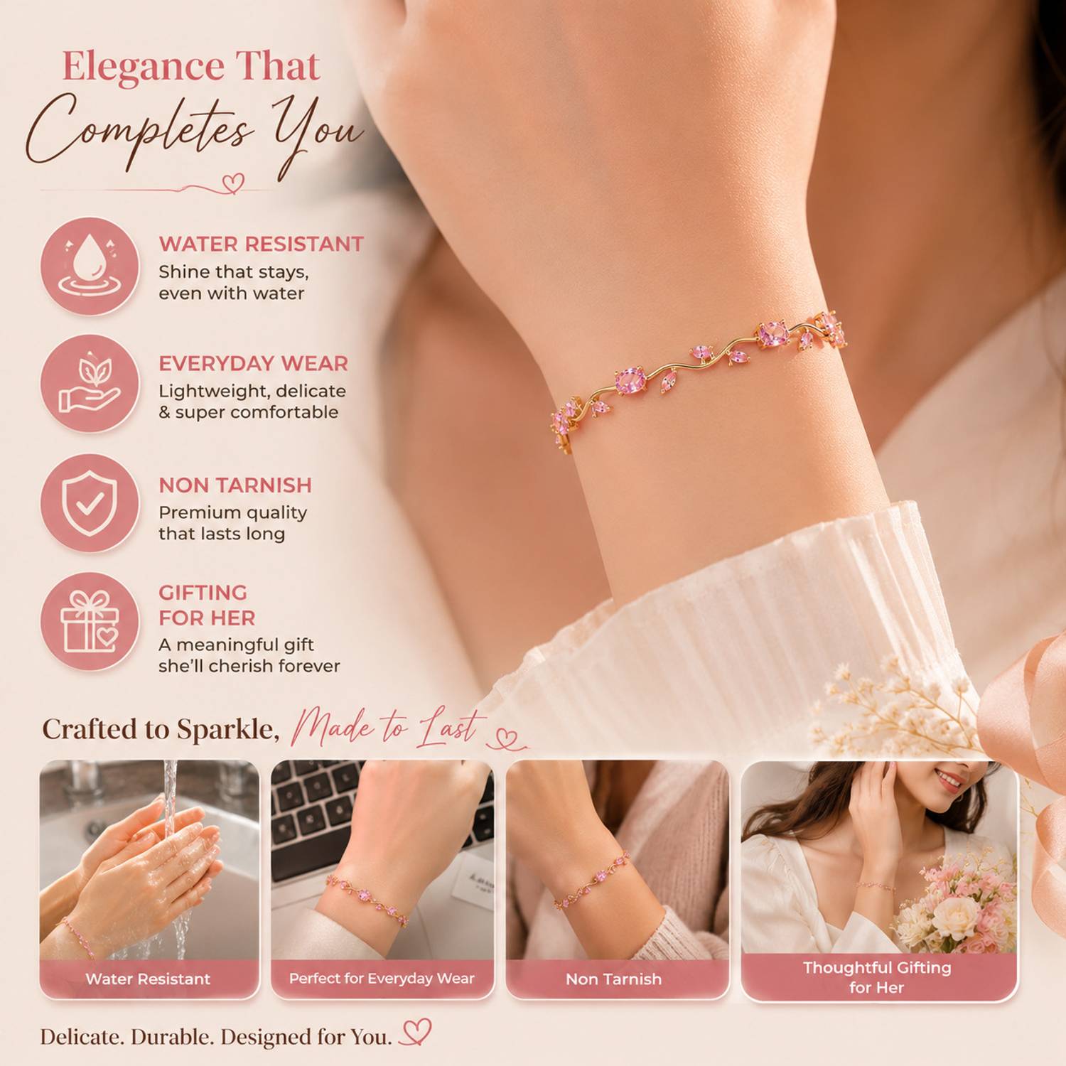 ANORI Gold-plated Cubic Zirconia Bracelet - Image 4