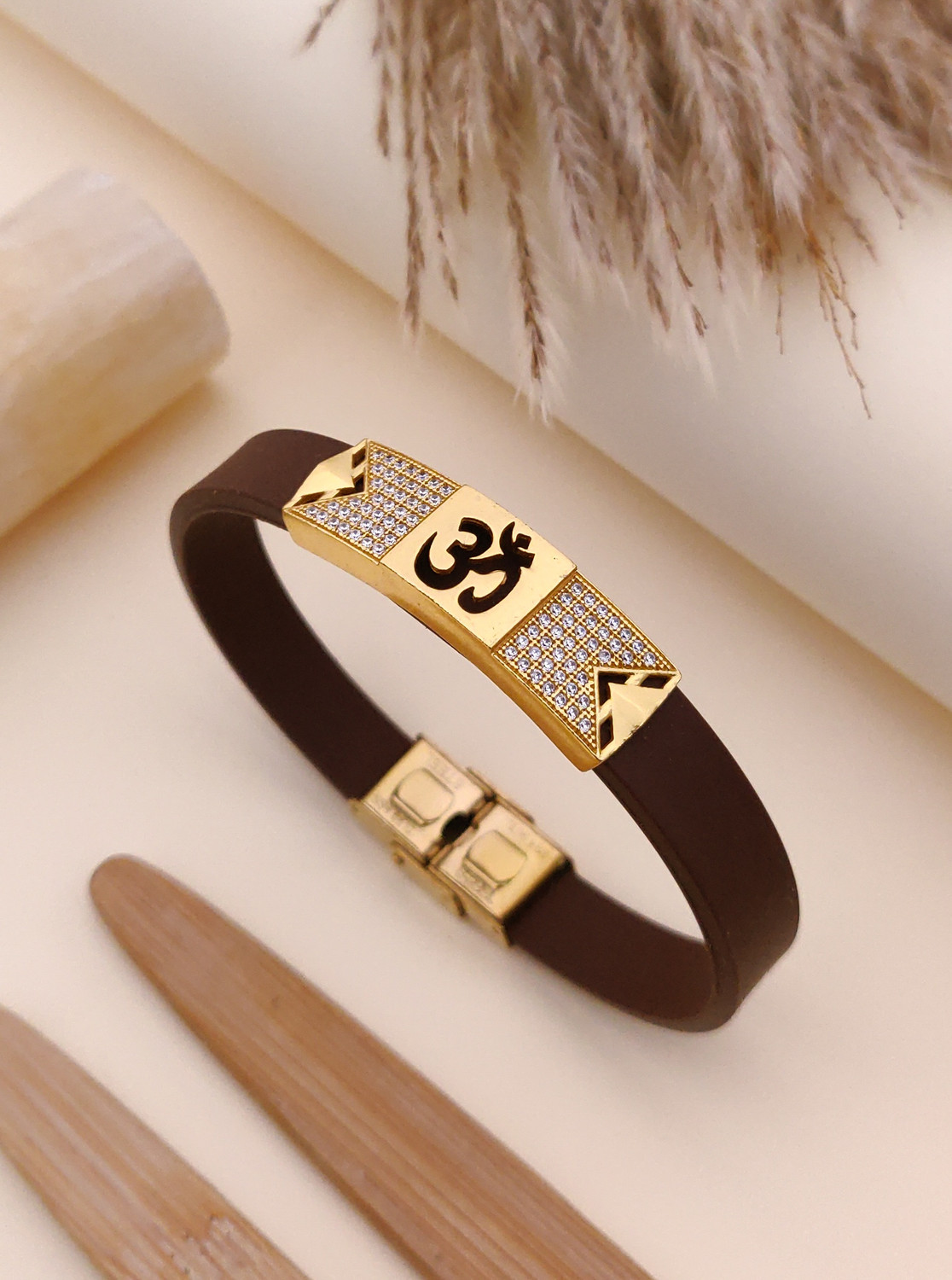 Image of sakimo Alloy, Stainless Steel Diamond Gold-plated Bracelet