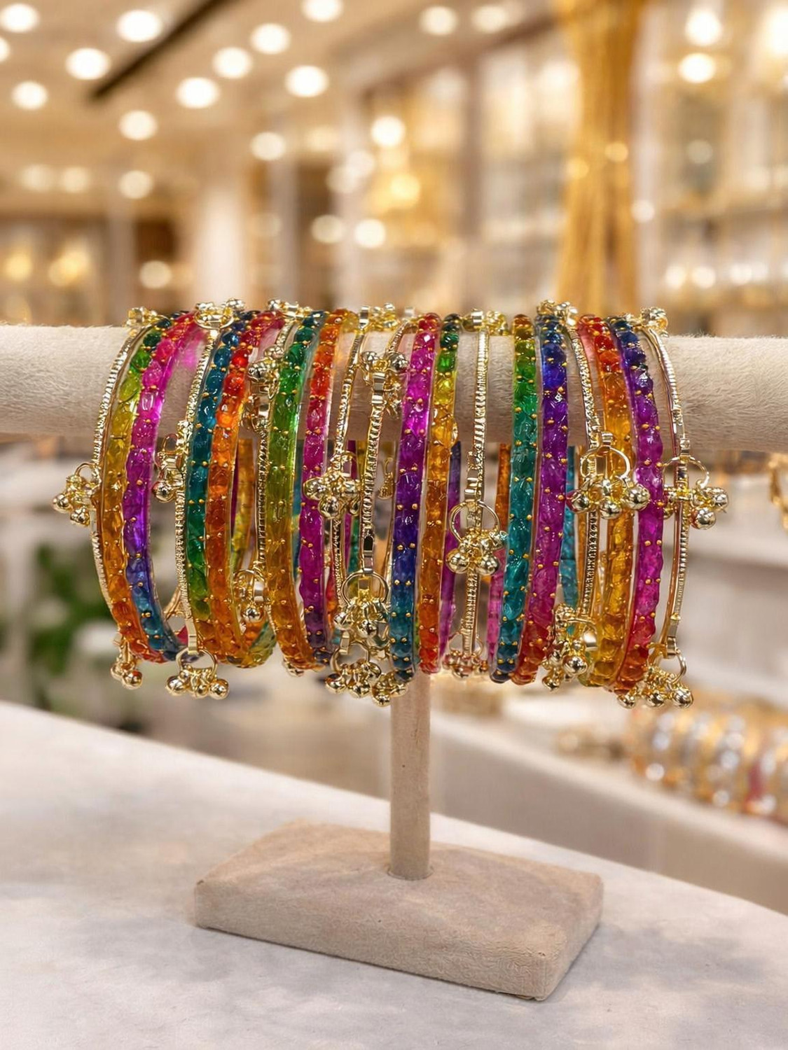 Image of Braha Alloy Gold-plated Bangle Set