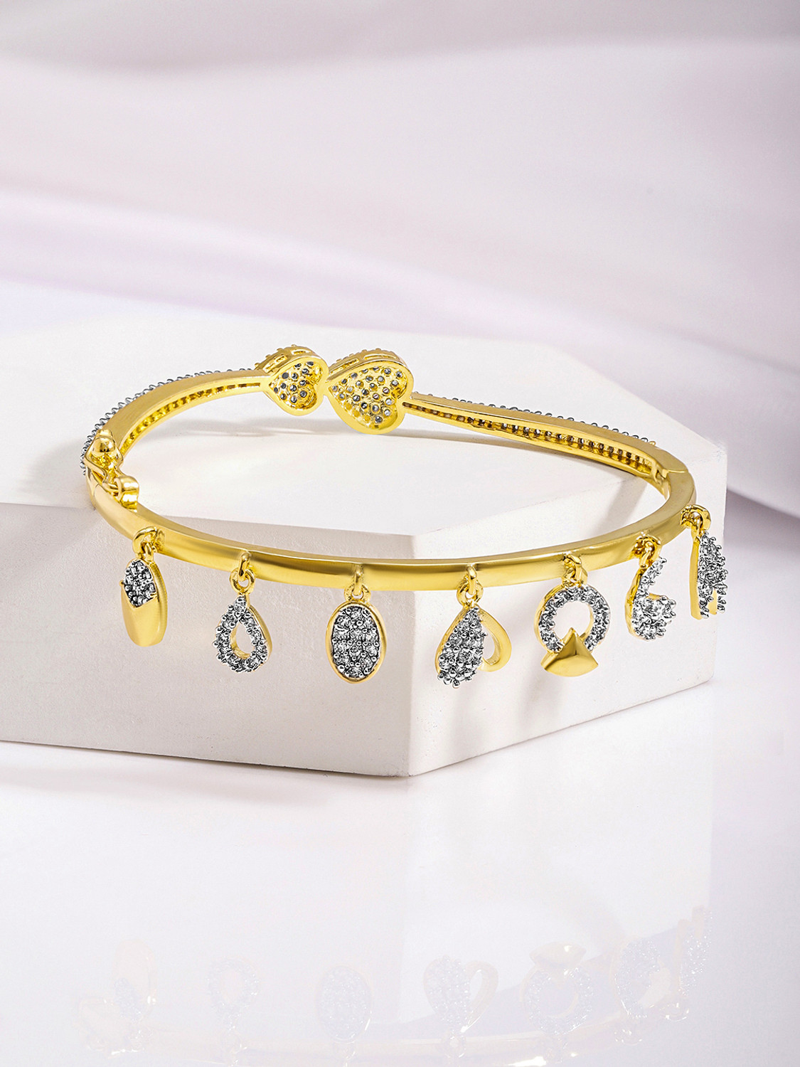 Image of RUBANS Alloy Cubic Zirconia Gold-plated Bracelet
