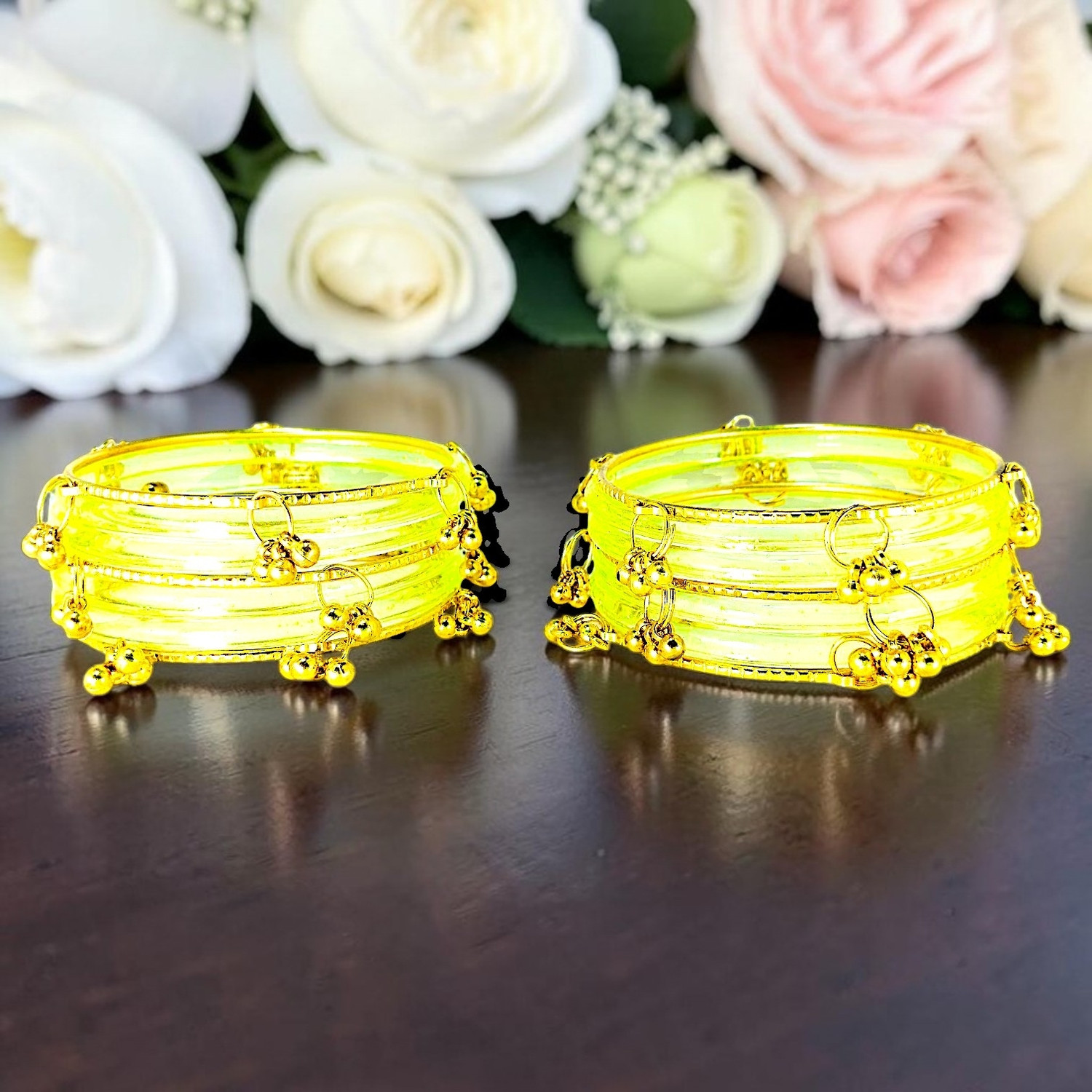 Image of Kashmiri ghughru Glass Bangle Set