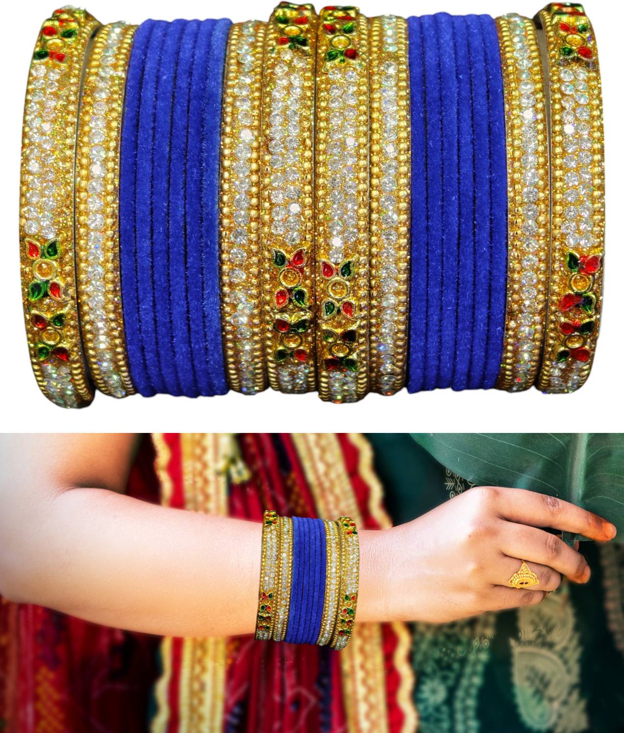 Atrika Metal Zircon Bangle Set