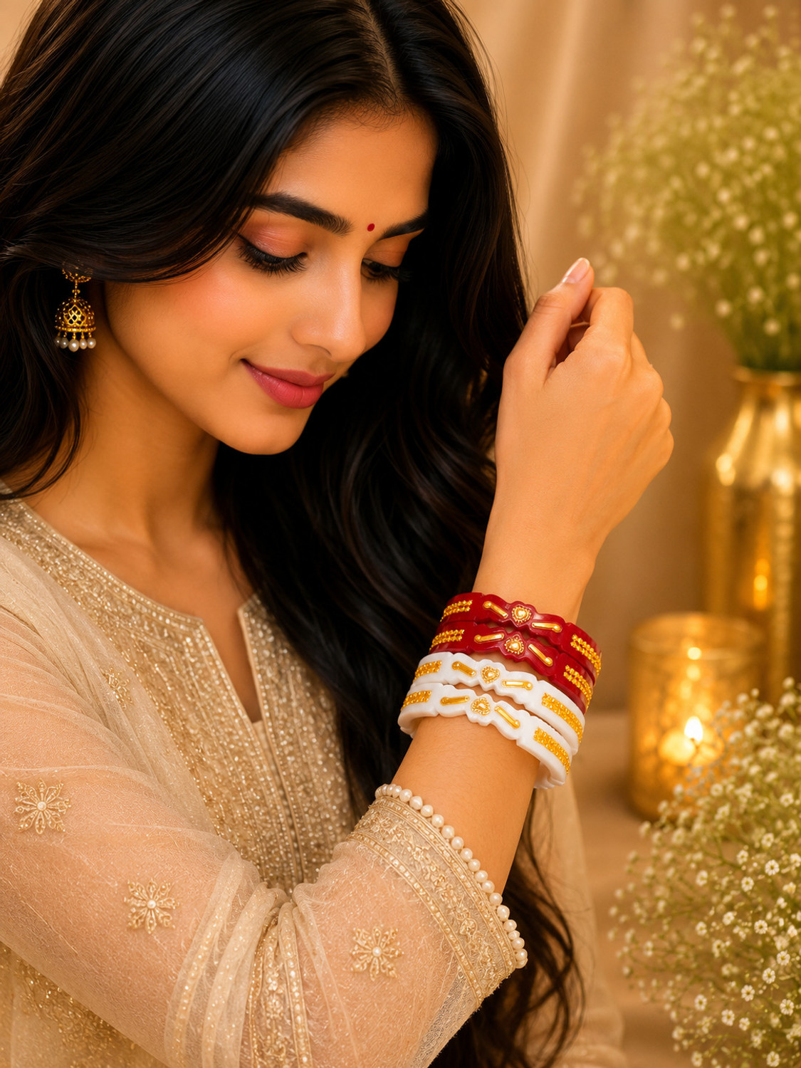 Image of Golden Diva Plastic Gold-plated Shakha Pola