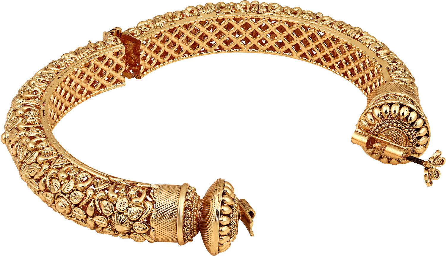 Image of ACCESSHER Brass Emerald Gold-plated Bangle