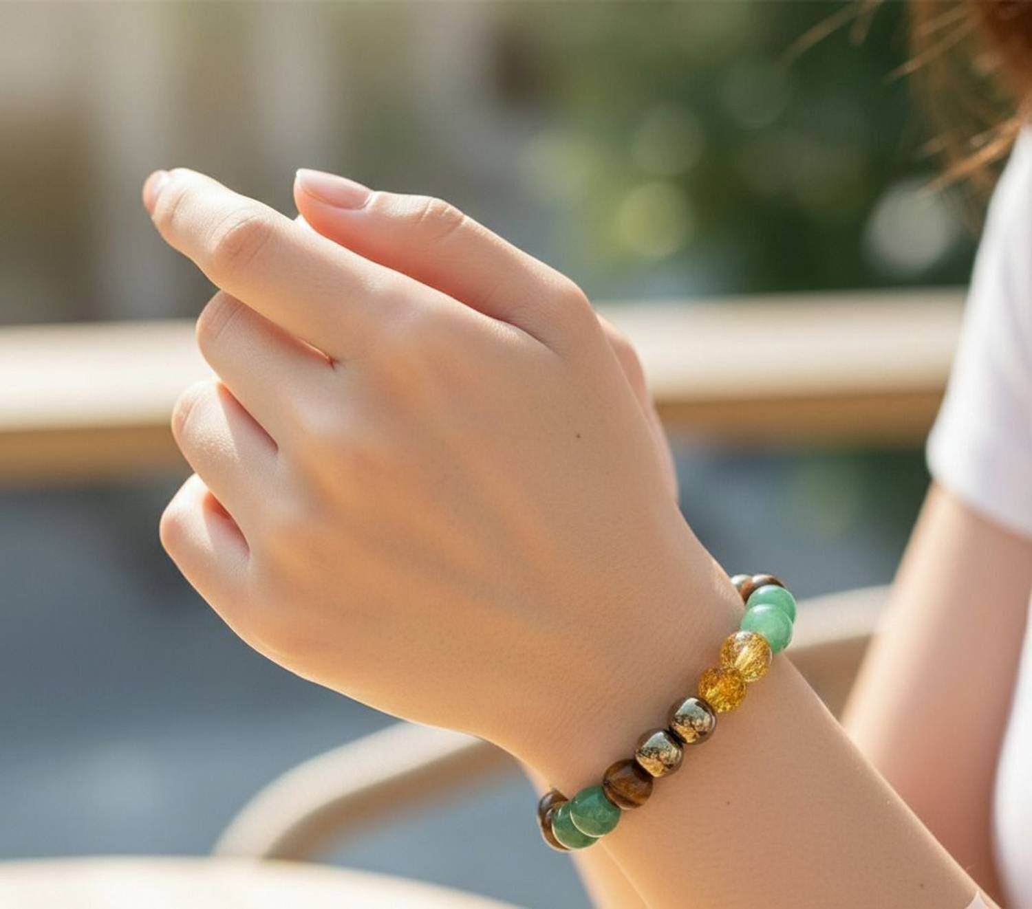 GemVastu Crystal Bracelet (Pyrite, Aventurine, Citrine, Tiger's Eye) - Image 4