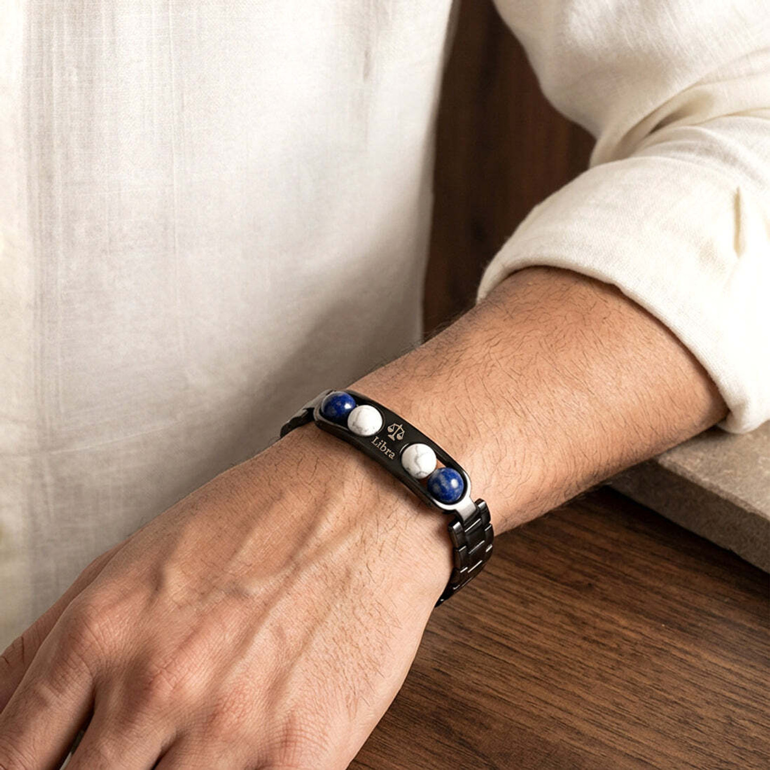 Image of spyronix Lapiz Lazuli, Howlite Crystal Bracelet