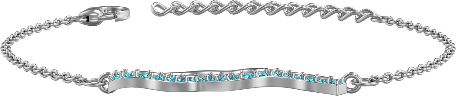 Image of GIVA Sterling Silver Turquoise Rhodium Bracelet