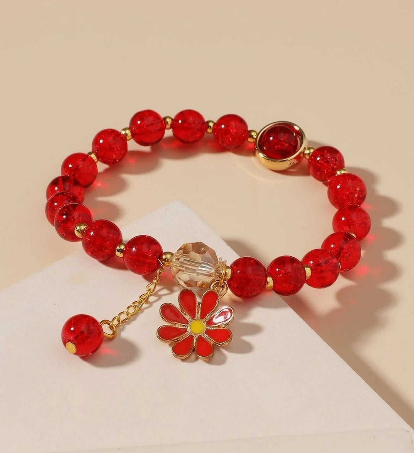 AKISON JEWELS Alloy Crystal Gold-plated Charm Bracelet