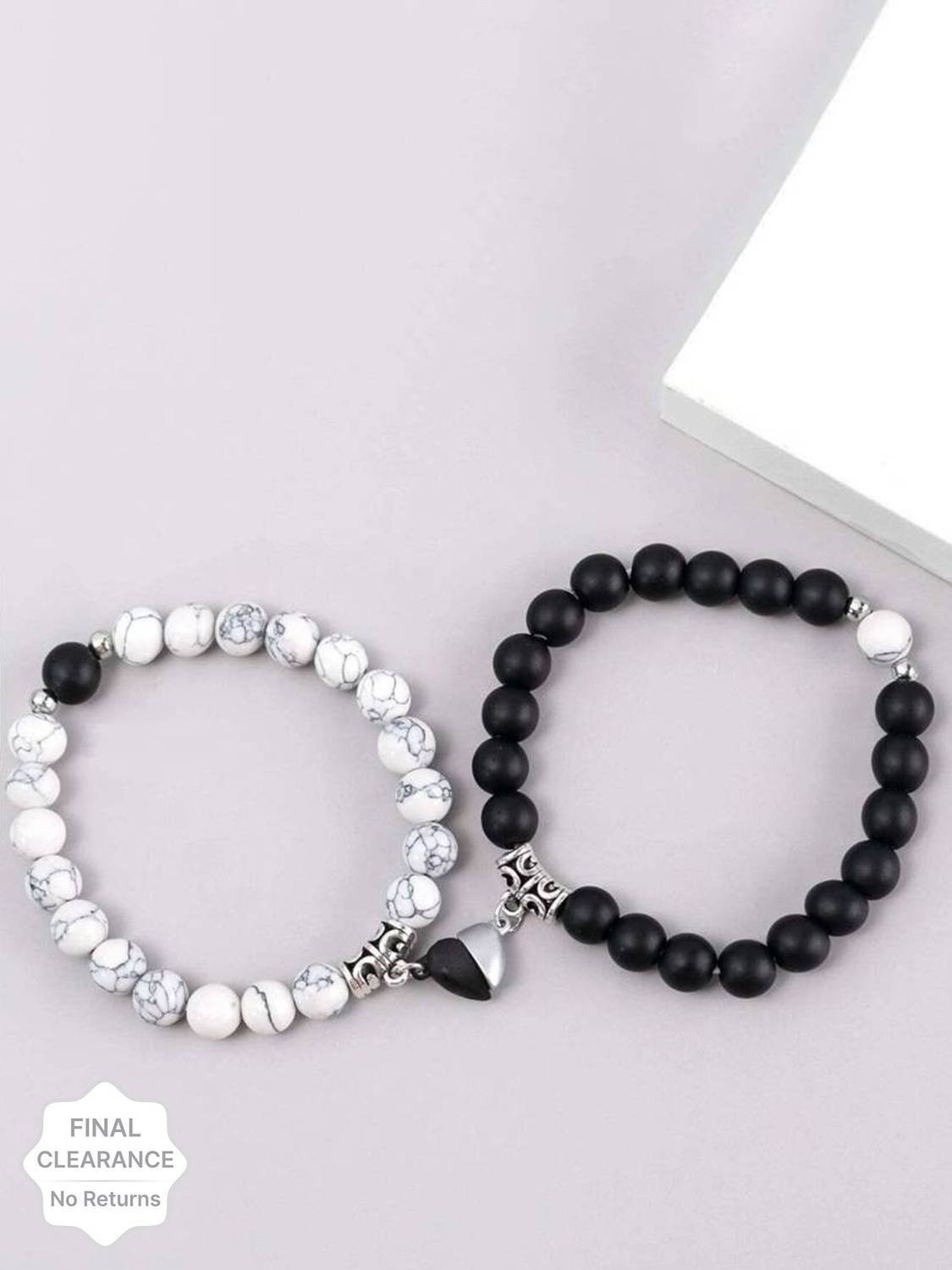 Image of Samna Handicrafts Stone Silver Bracelet Set