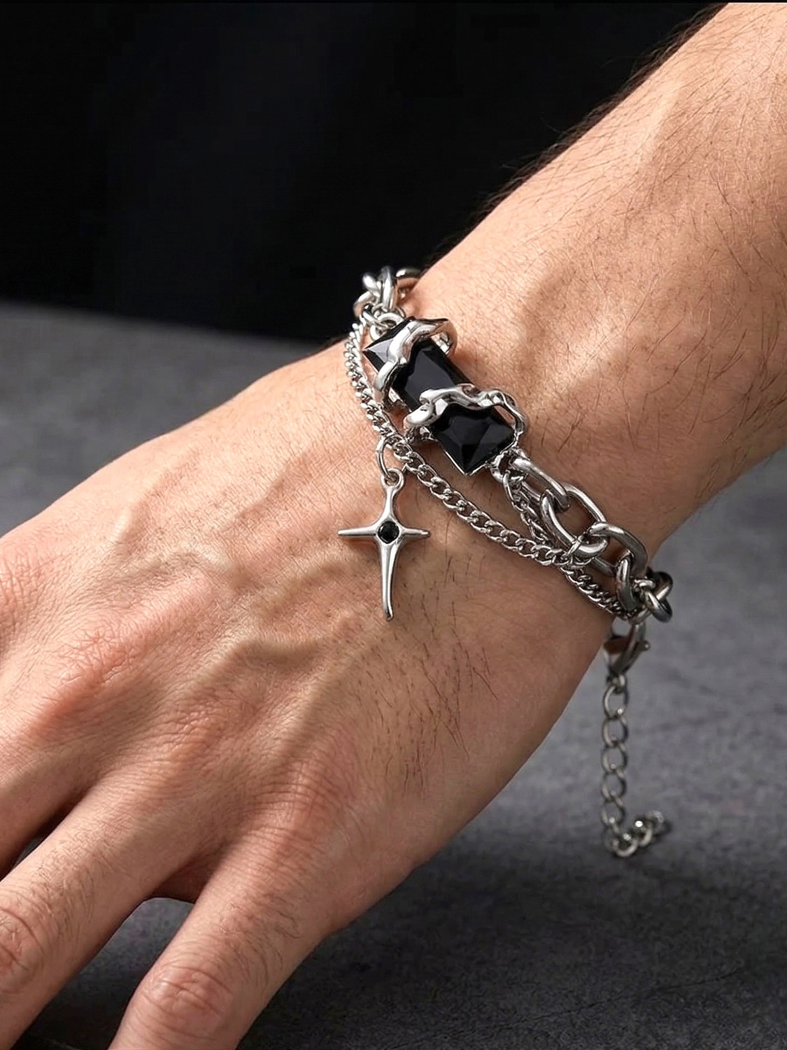Image of RAPPERSSHOP Stainless Steel Silver Bracelet