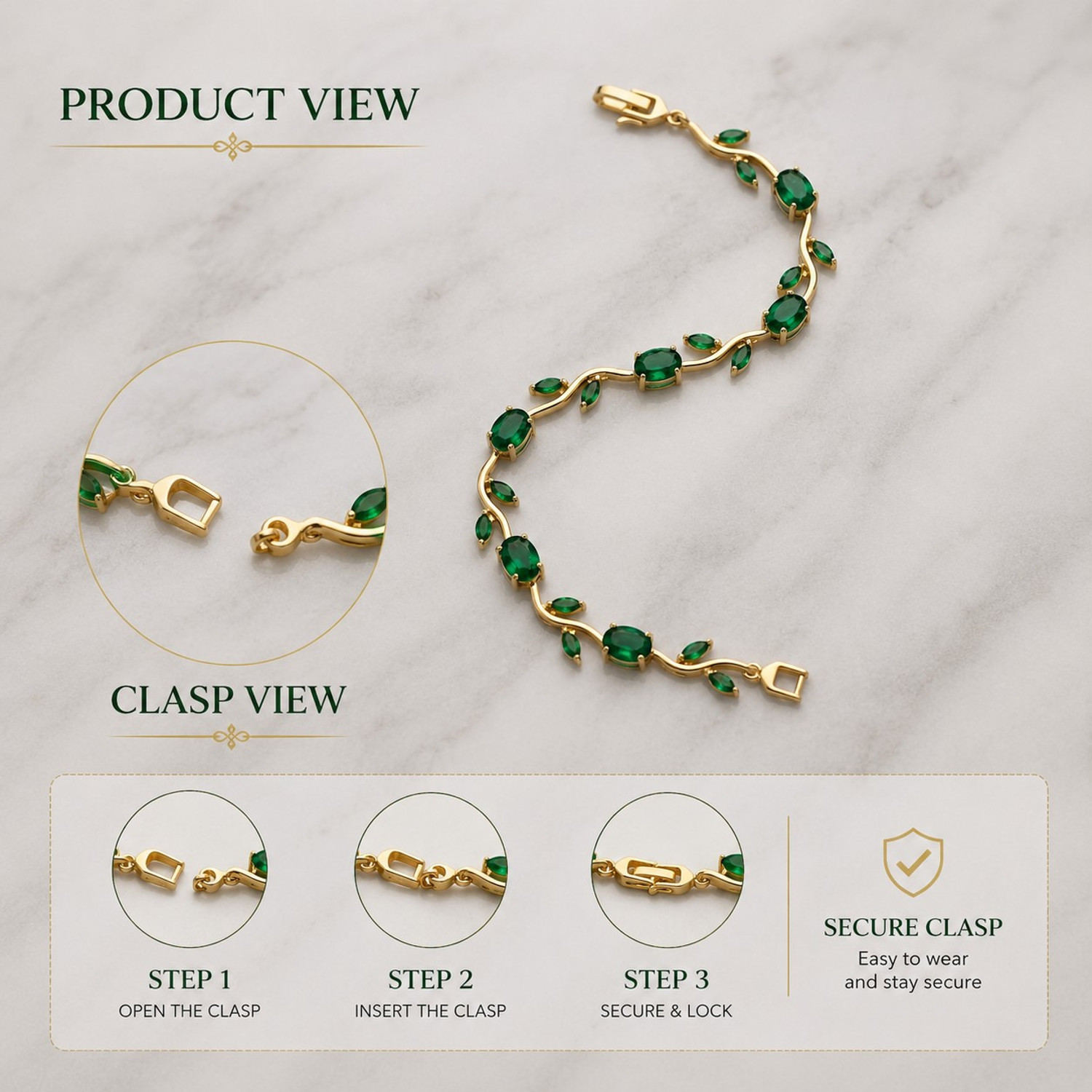 Image of zevarna Alloy Cubic Zirconia Gold-plated Bracelet Set