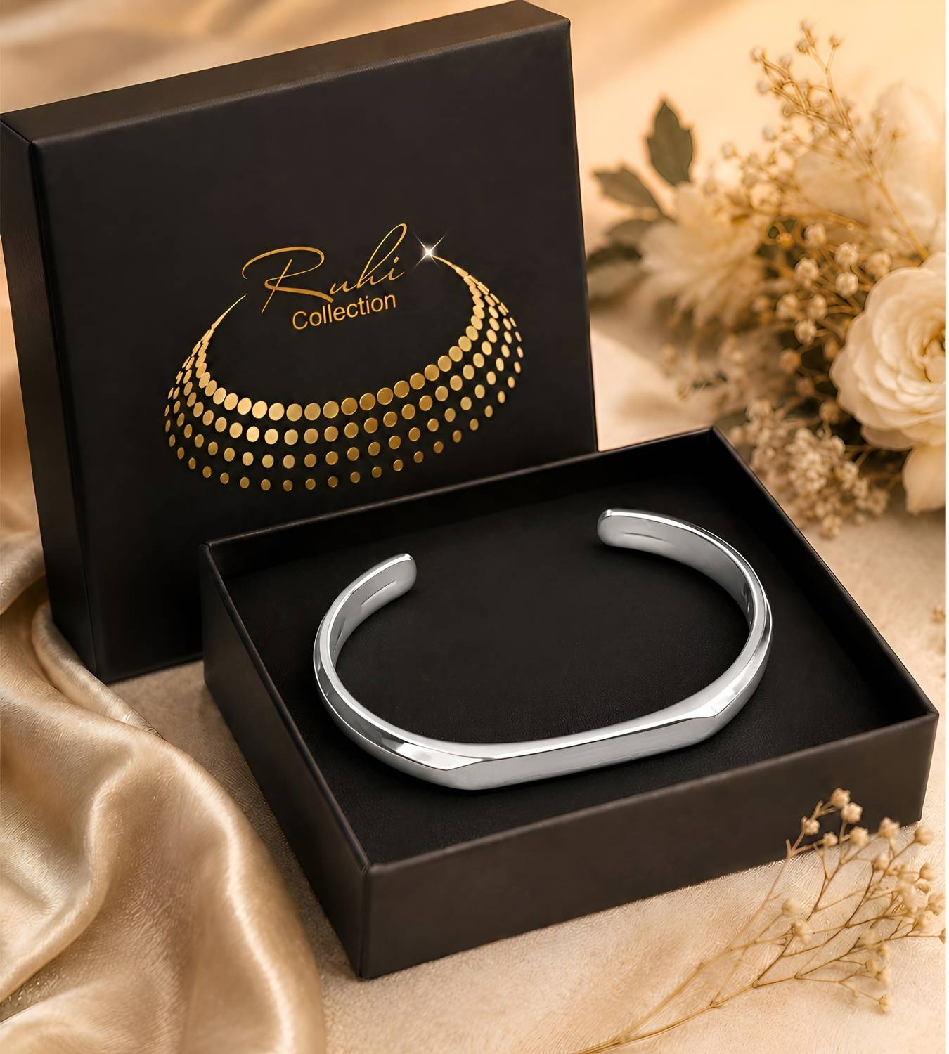 Ruhi Stainless Steel Titanium Cuff - Image 5