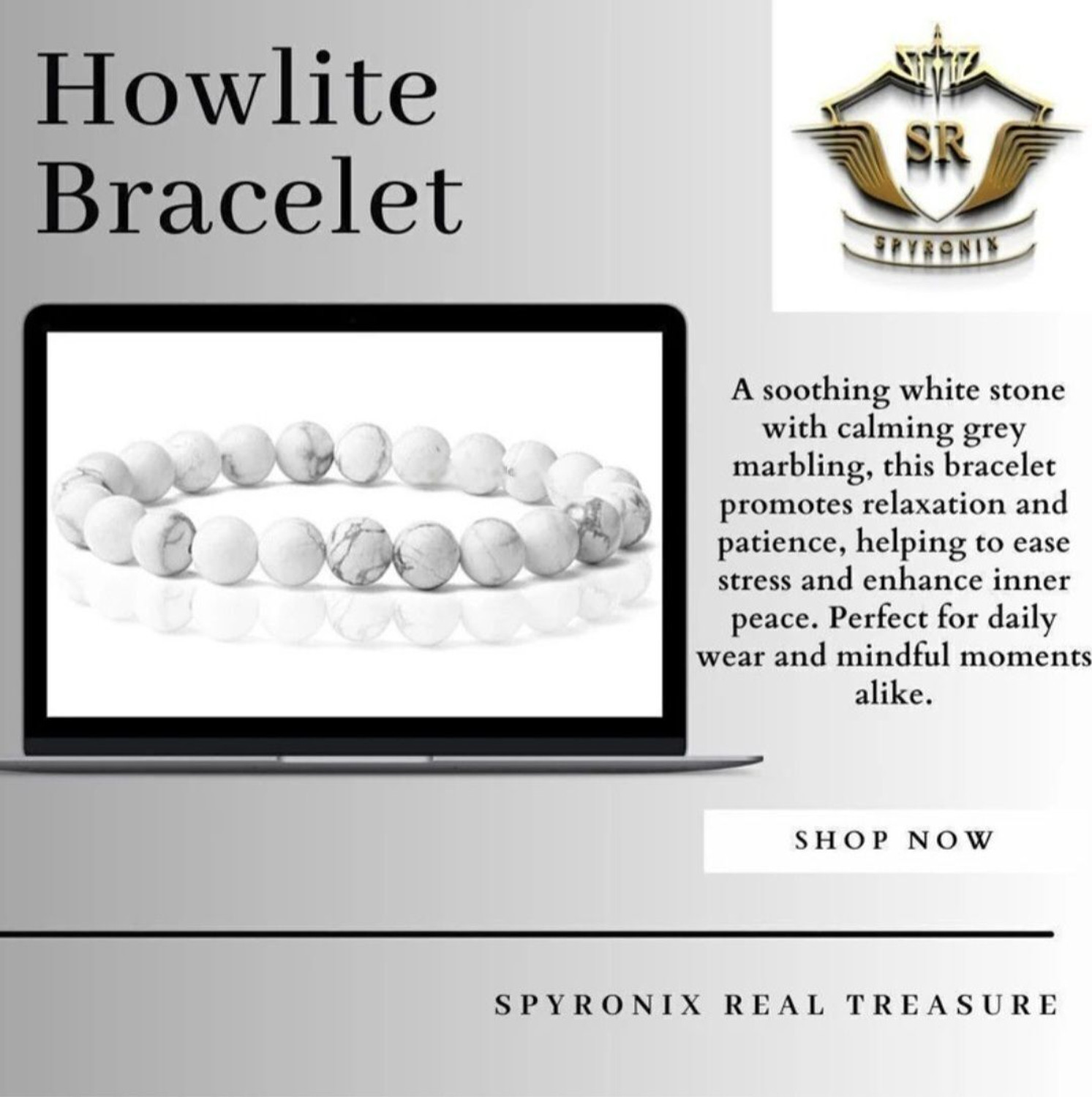 Image of SPYRONIX REAL TREASURE Howlite Bracelet