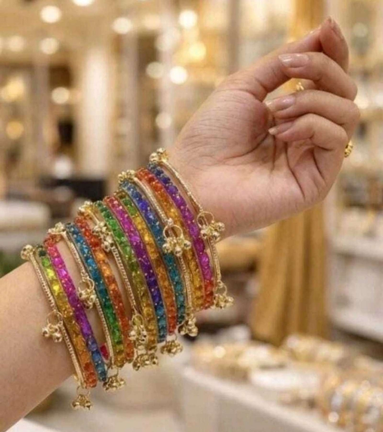 Image of Braha Alloy Gold-plated Bangle Set
