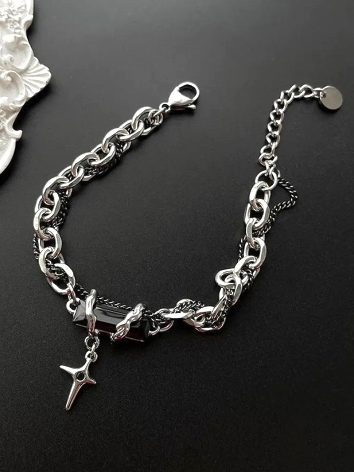Image of RAPPERSSHOP Stainless Steel Silver Bracelet
