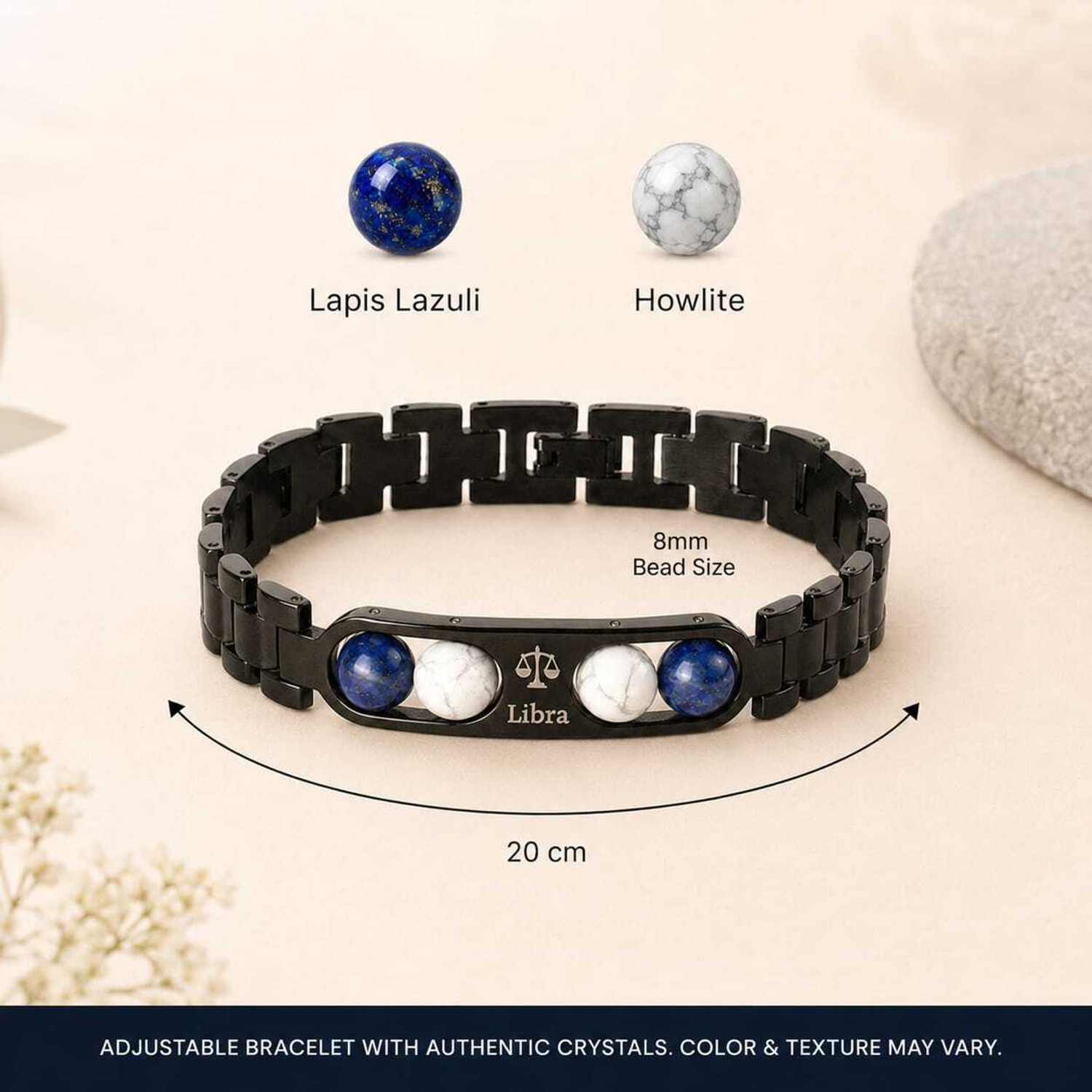 Image of spyronix Lapiz Lazuli, Howlite Crystal Bracelet