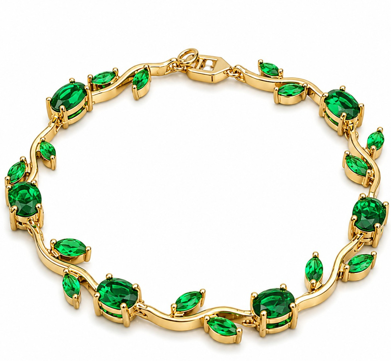 Image of zevarna Alloy Cubic Zirconia Gold-plated Bracelet Set
