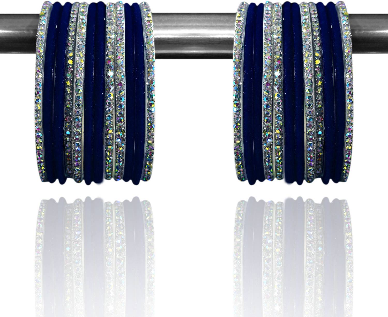 Suhagan Glass Cubic Zirconia Bangle Set