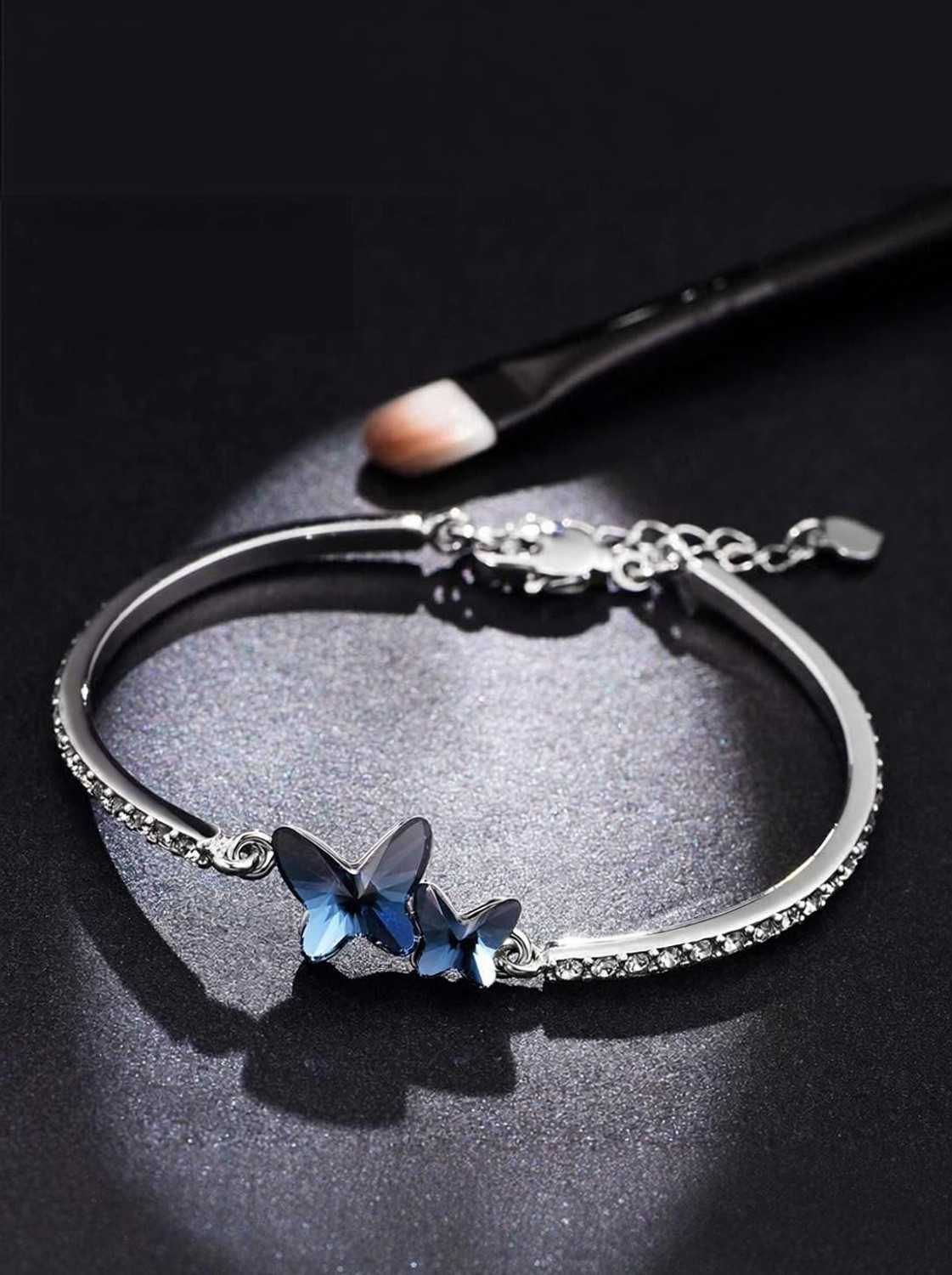 Image of Shining Diva Alloy Cubic Zirconia Silver Bracelet