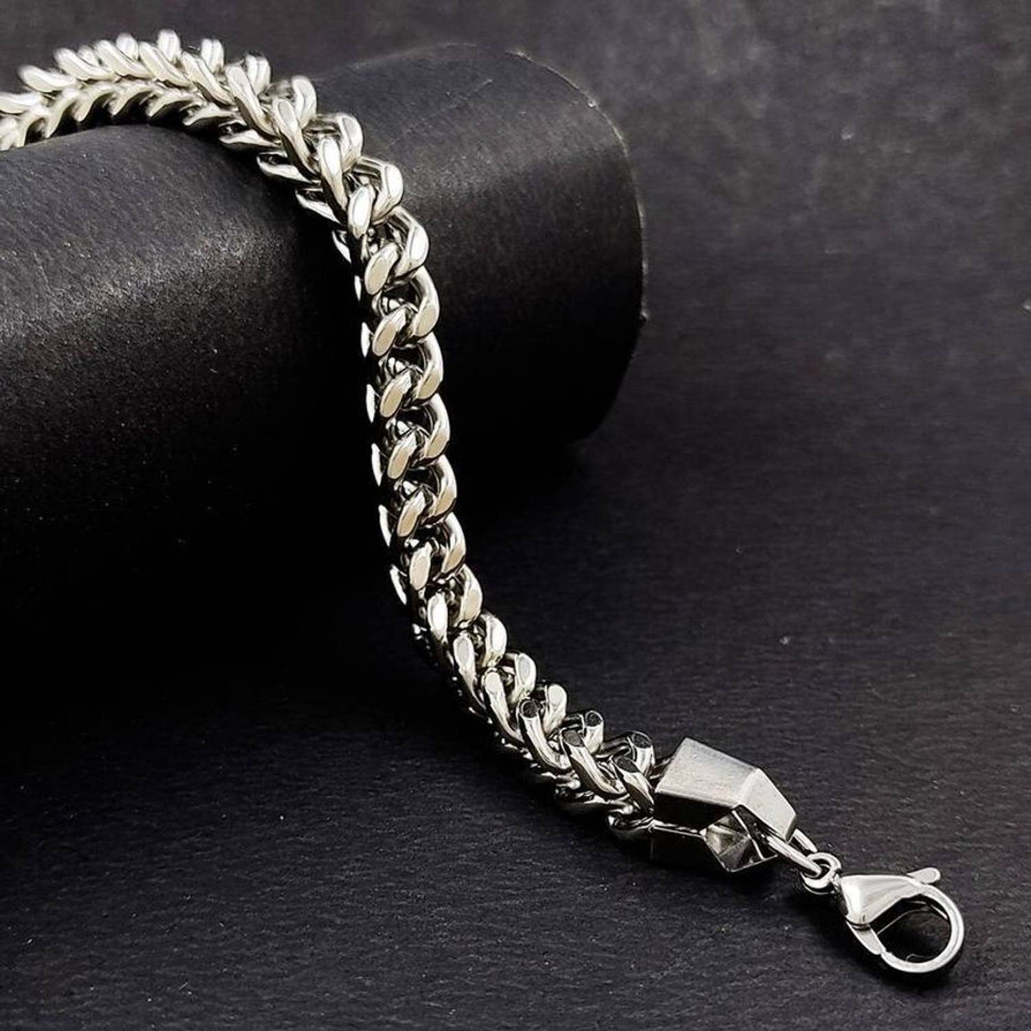 kazare Stainless Steel Rhodium Bracelet - Image 2