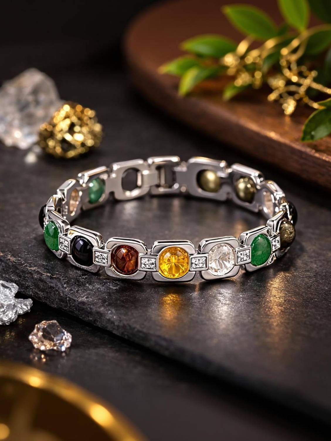 ASTROTALKS Stone Quartz Silver Bracelet