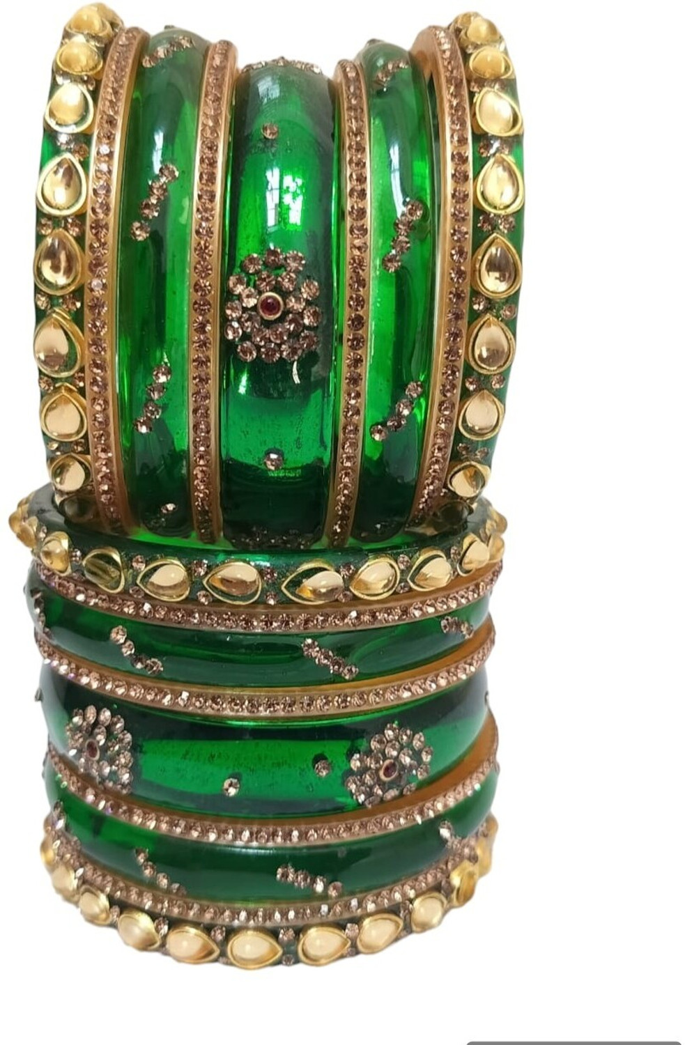 Image of Vjy Glass Zircon Bangle Set