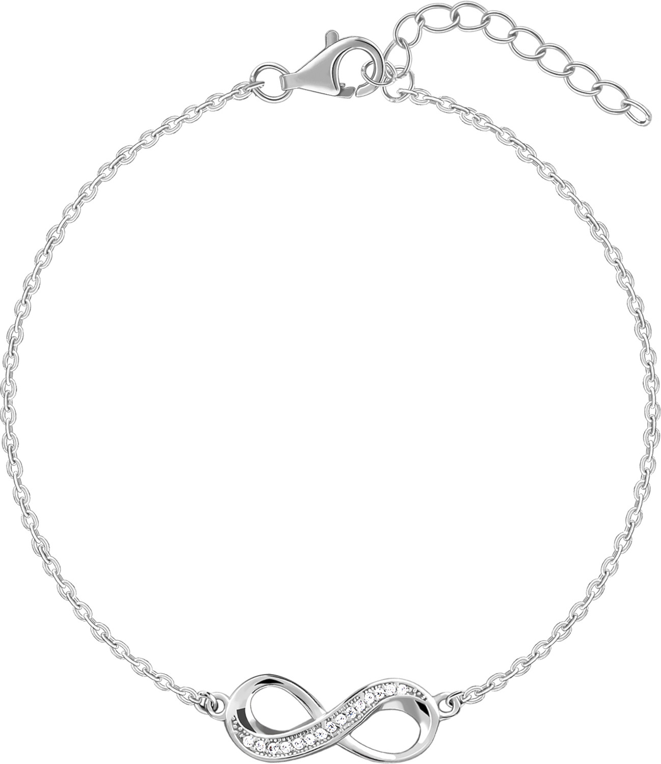 Image of GIVA Sterling Silver Zircon Rhodium Bracelet