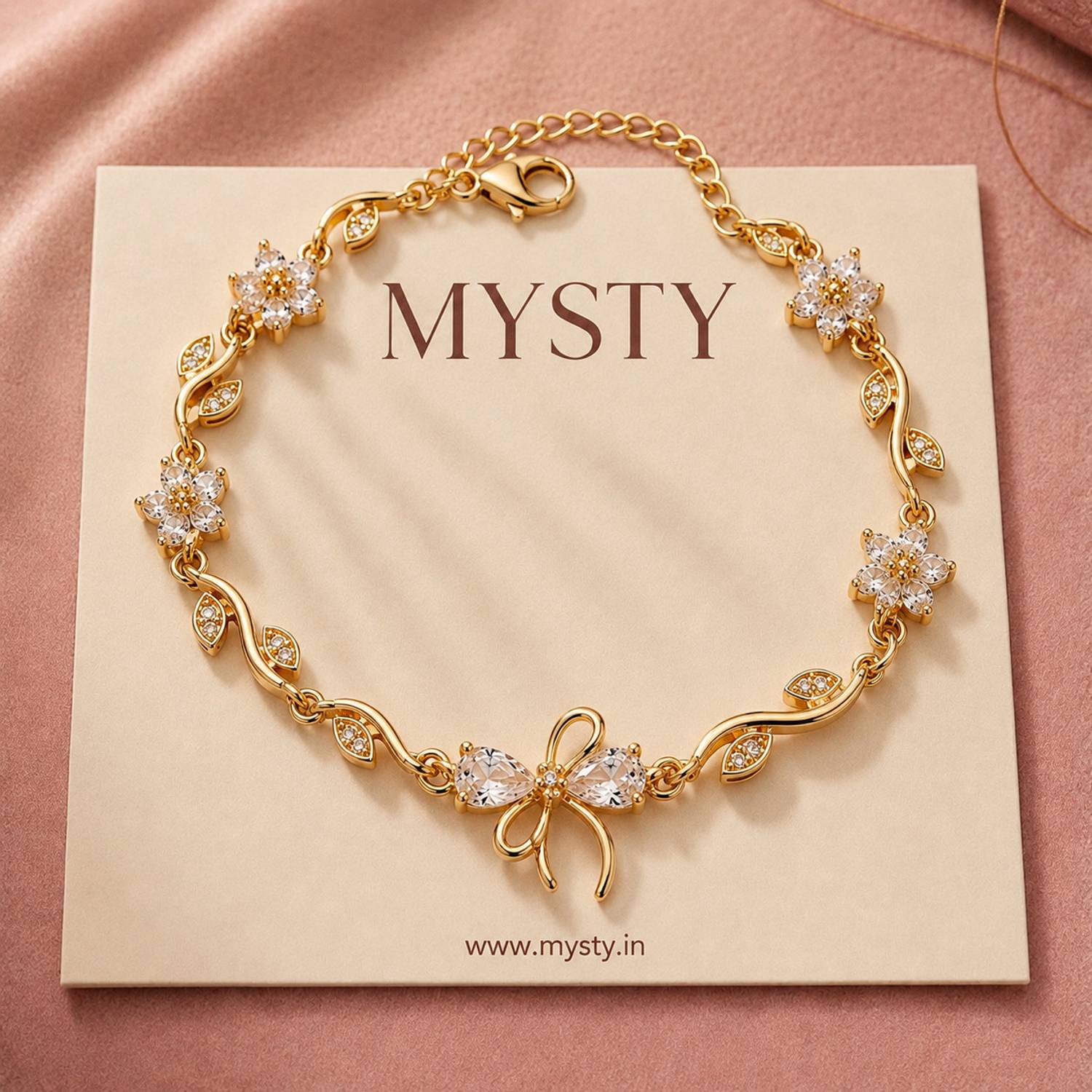 MySty Brass Cubic Zirconia Bracelet - Image 3
