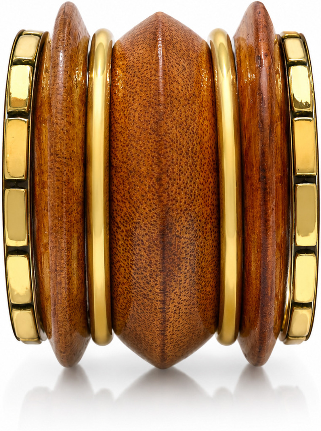 Image of HOUSE OF SURAJ Brass, Wood Pearl, Bangle (Pack of 6)