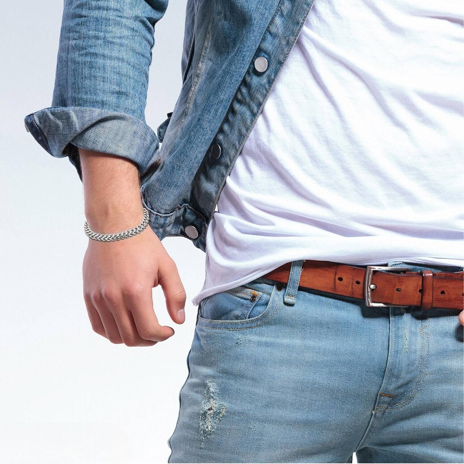 kazare Stainless Steel Rhodium Bracelet - Image 3