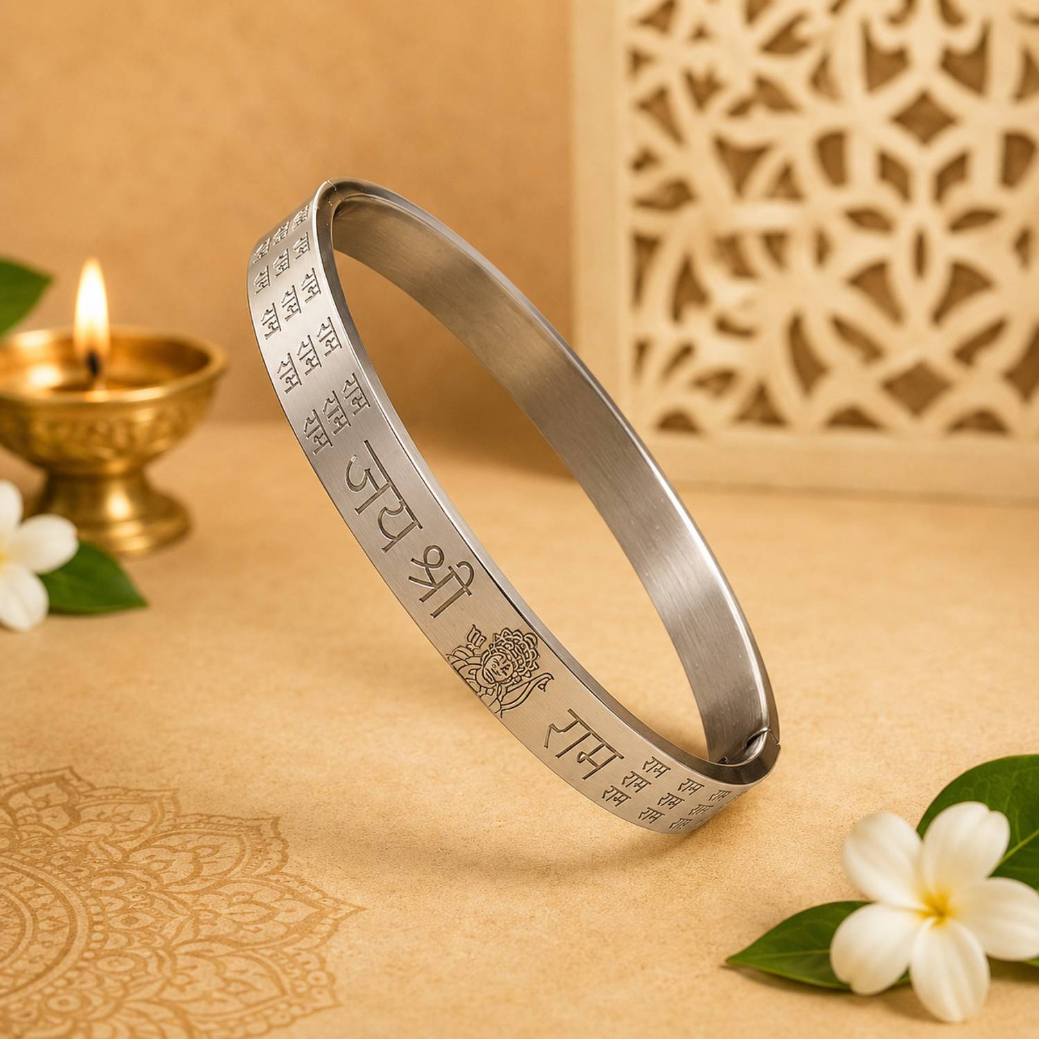 AjaraGems Stainless Steel Silver Bracelet