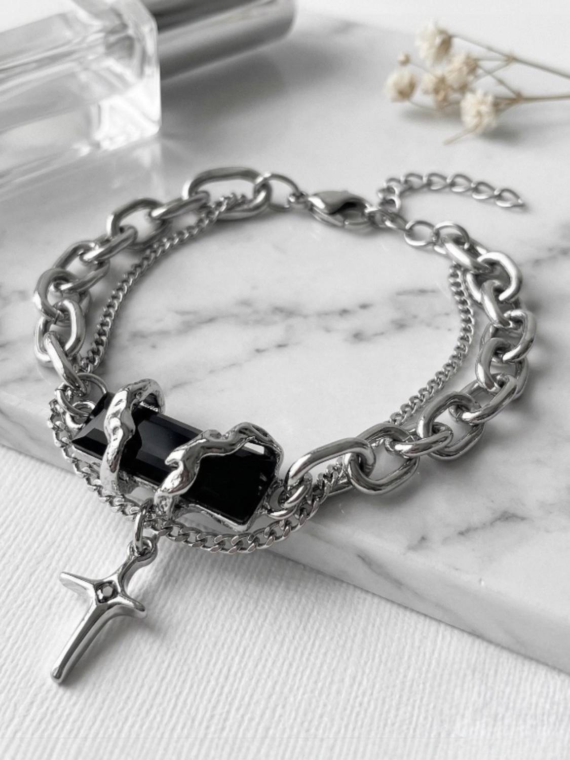 RAPPERSSHOP Stainless Steel Silver Bracelet