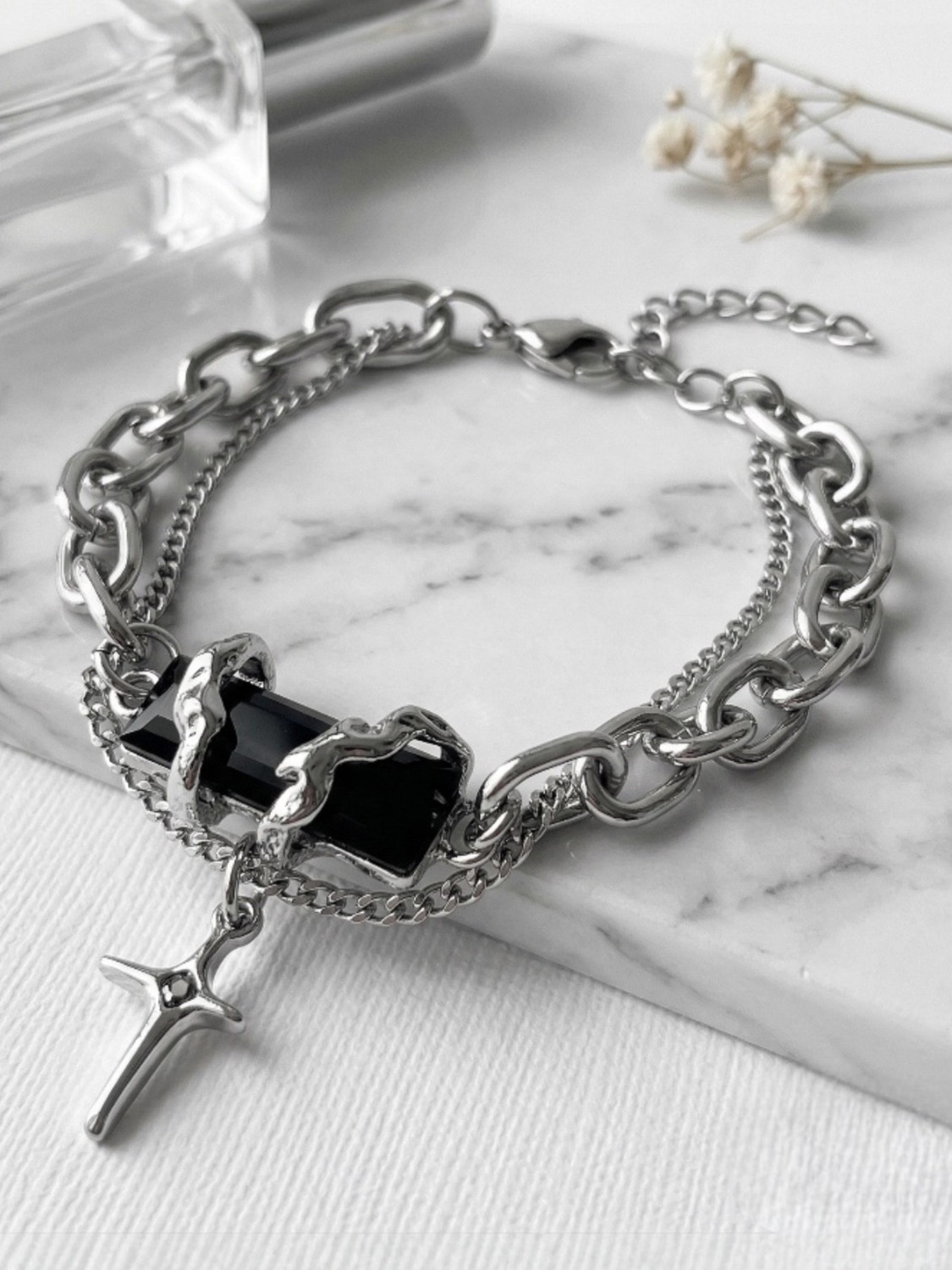 Image of RAPPERSSHOP Stainless Steel Silver Bracelet