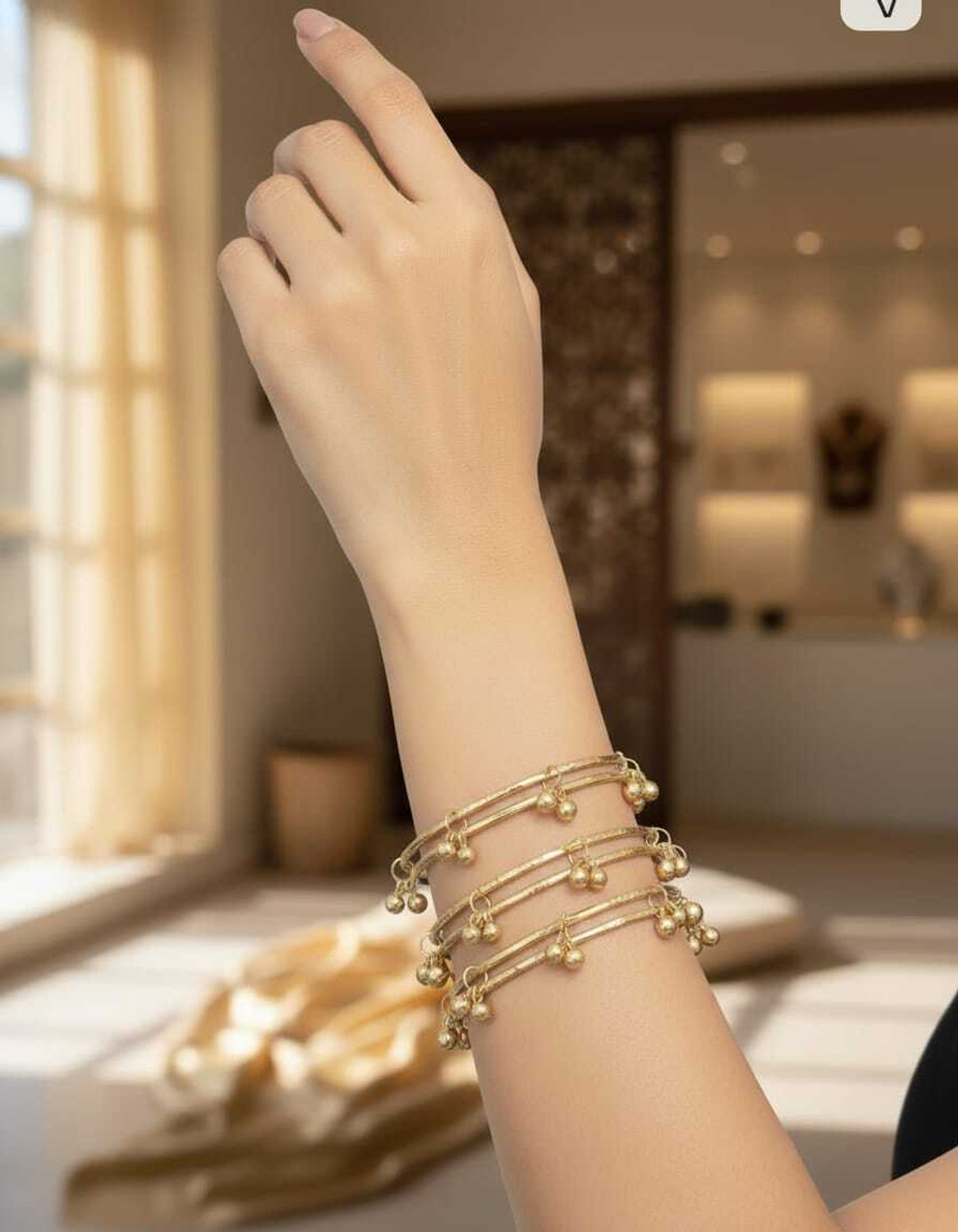 Image of Falconjewels Alloy Gold-plated Bangle Set