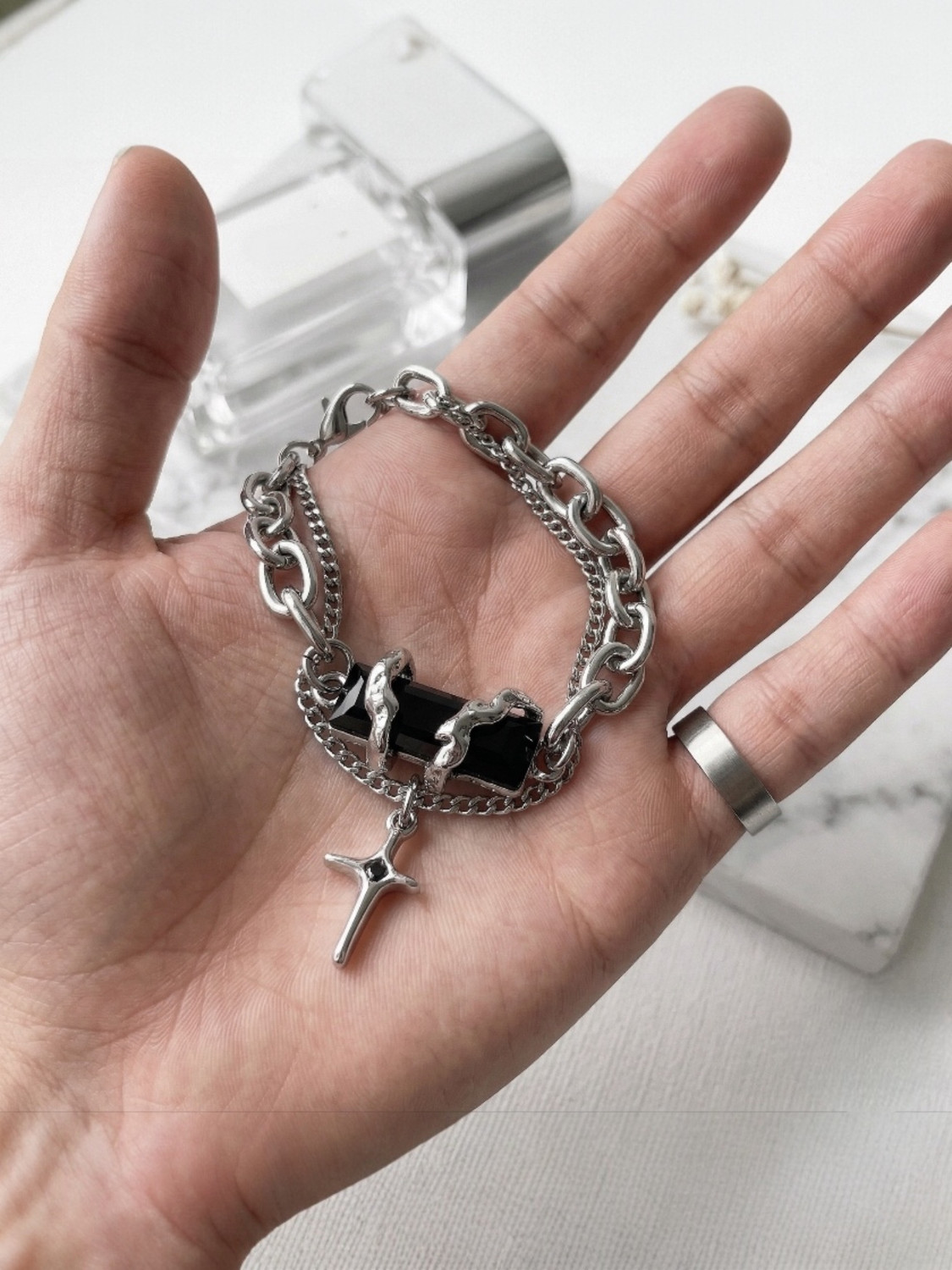 Image of RAPPERSSHOP Stainless Steel Silver Bracelet