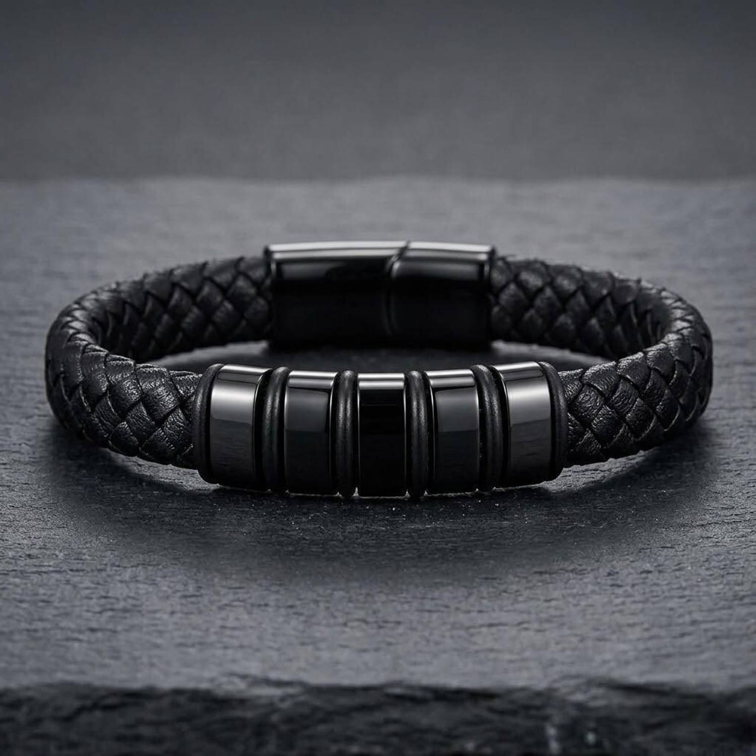 Rgulus Leather Rhodium Bracelet - Image 5