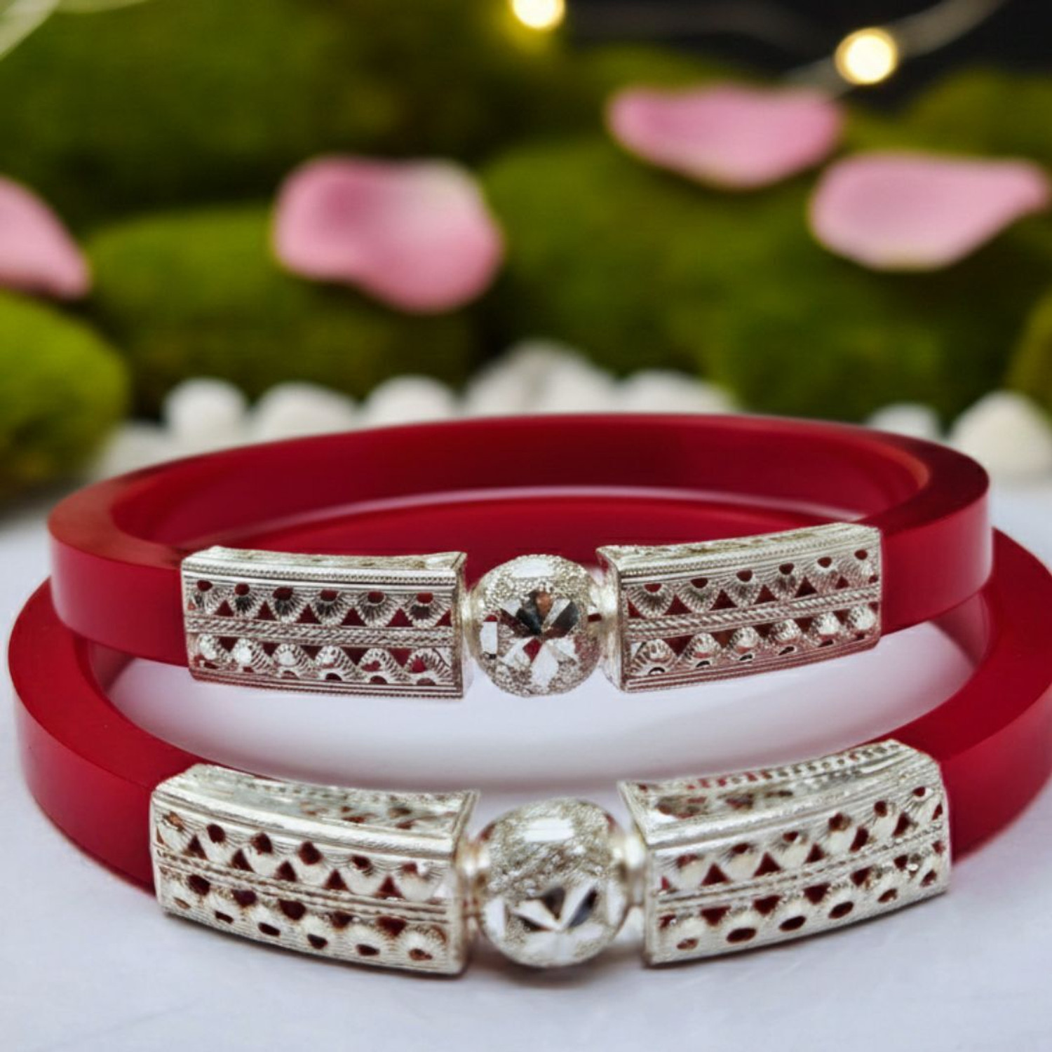 Image of Parasmoni Silver Bangle Set