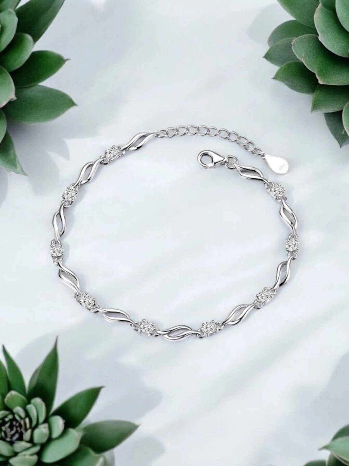 Nilu's Collection Alloy Sterling Silver Bracelet - Image 5